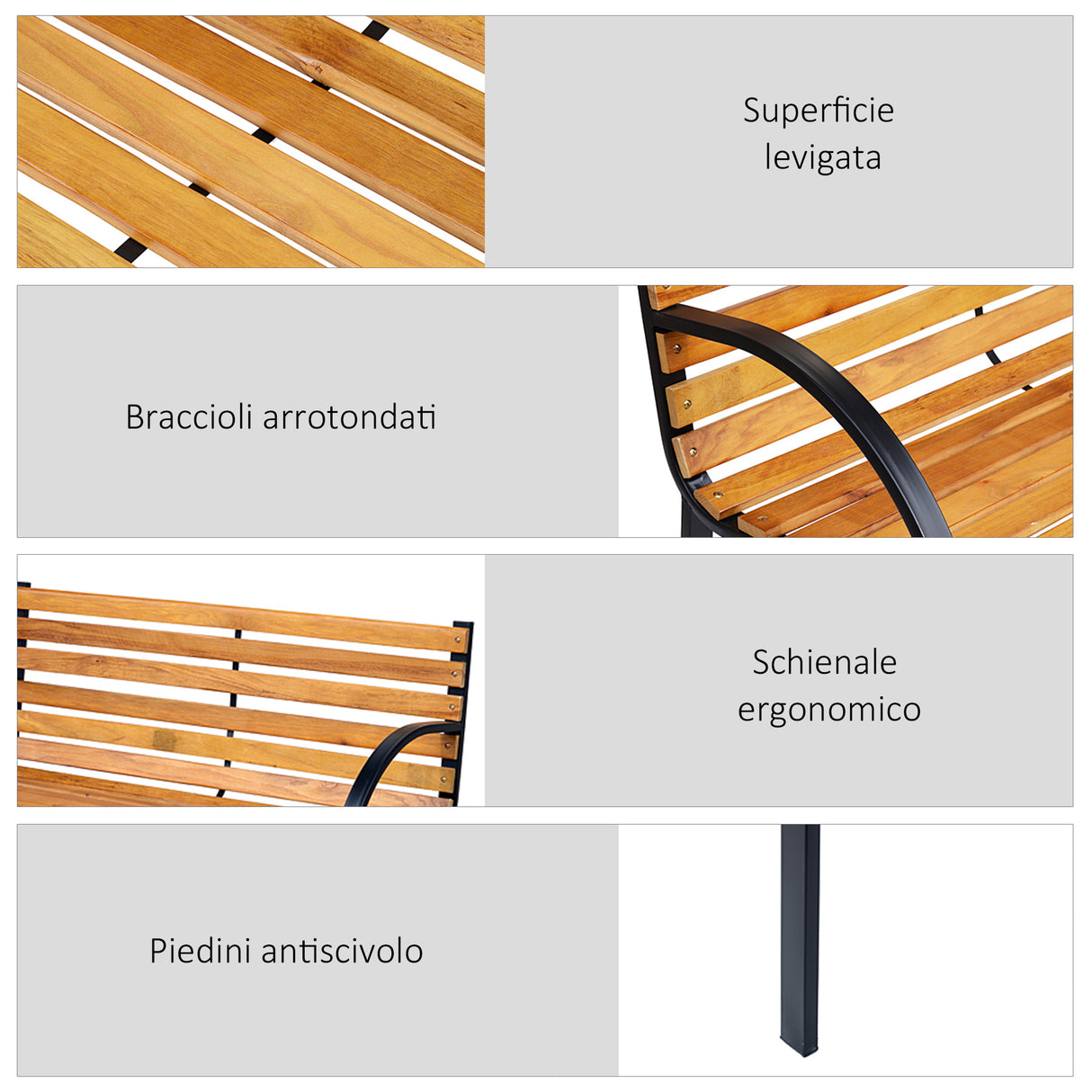 easycomfort easycomfort panca in legno 2 posti panchina da esterno giardino balcone ean 8054144130330