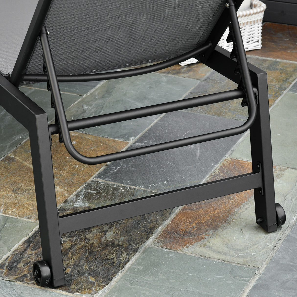 easycomfort offerta limitata lettino sdraio prendisole pieghevole con materassino in textilene colore grigio chiaro