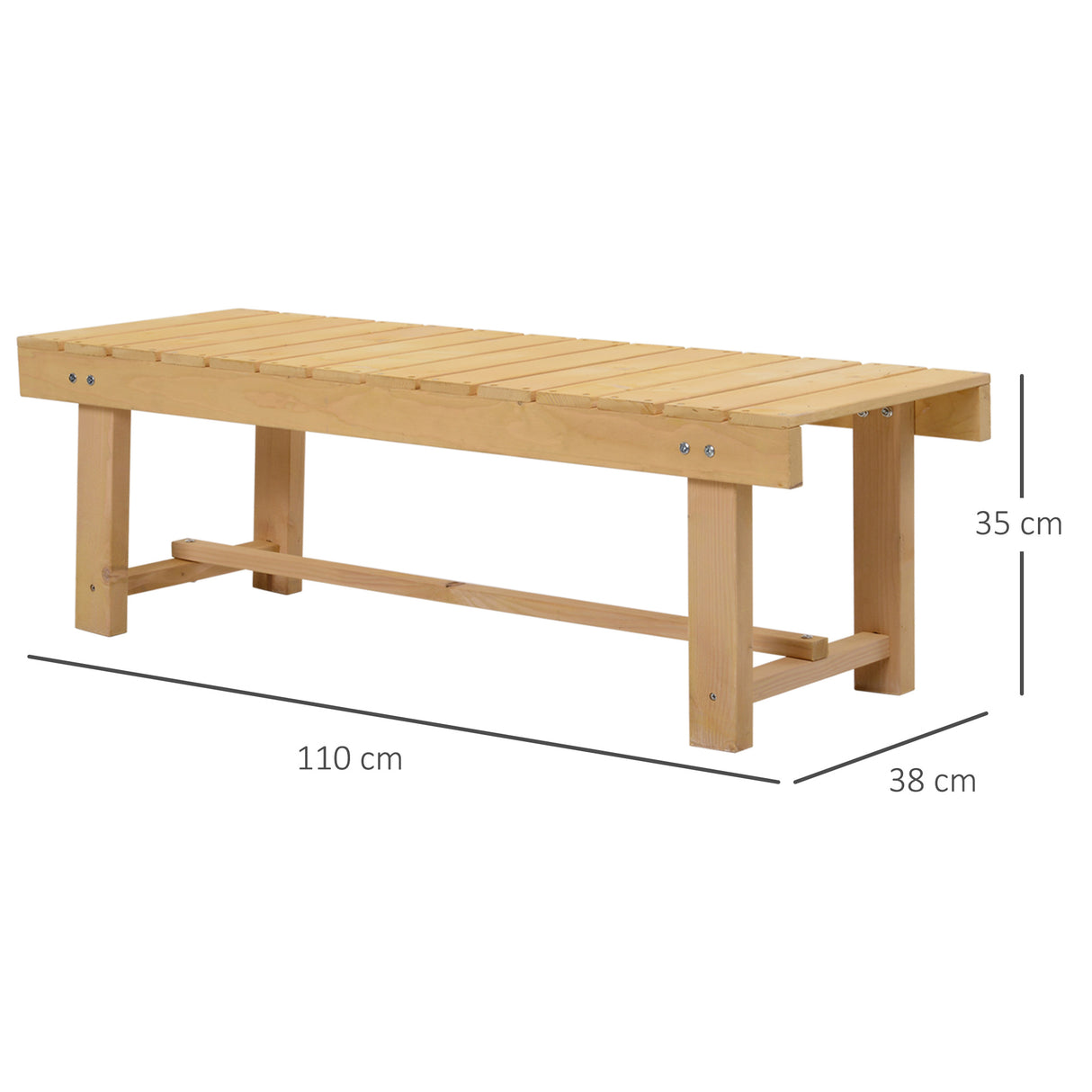 easycomfort easycomfort panchina da esterni impermeabile 2 posti in legno di abete 110x38x35cm ean 8054144130538