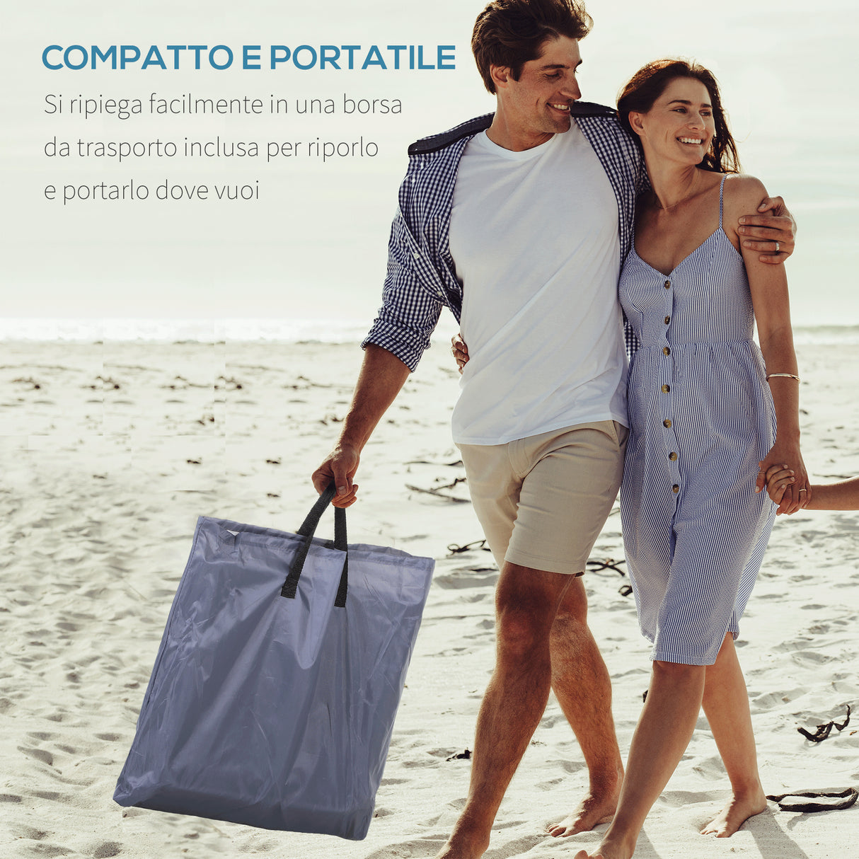 easycomfort easycomfort set 2 materassini da spiaggia pieghevoli con schienale regolabile grigio ean 8054111844239