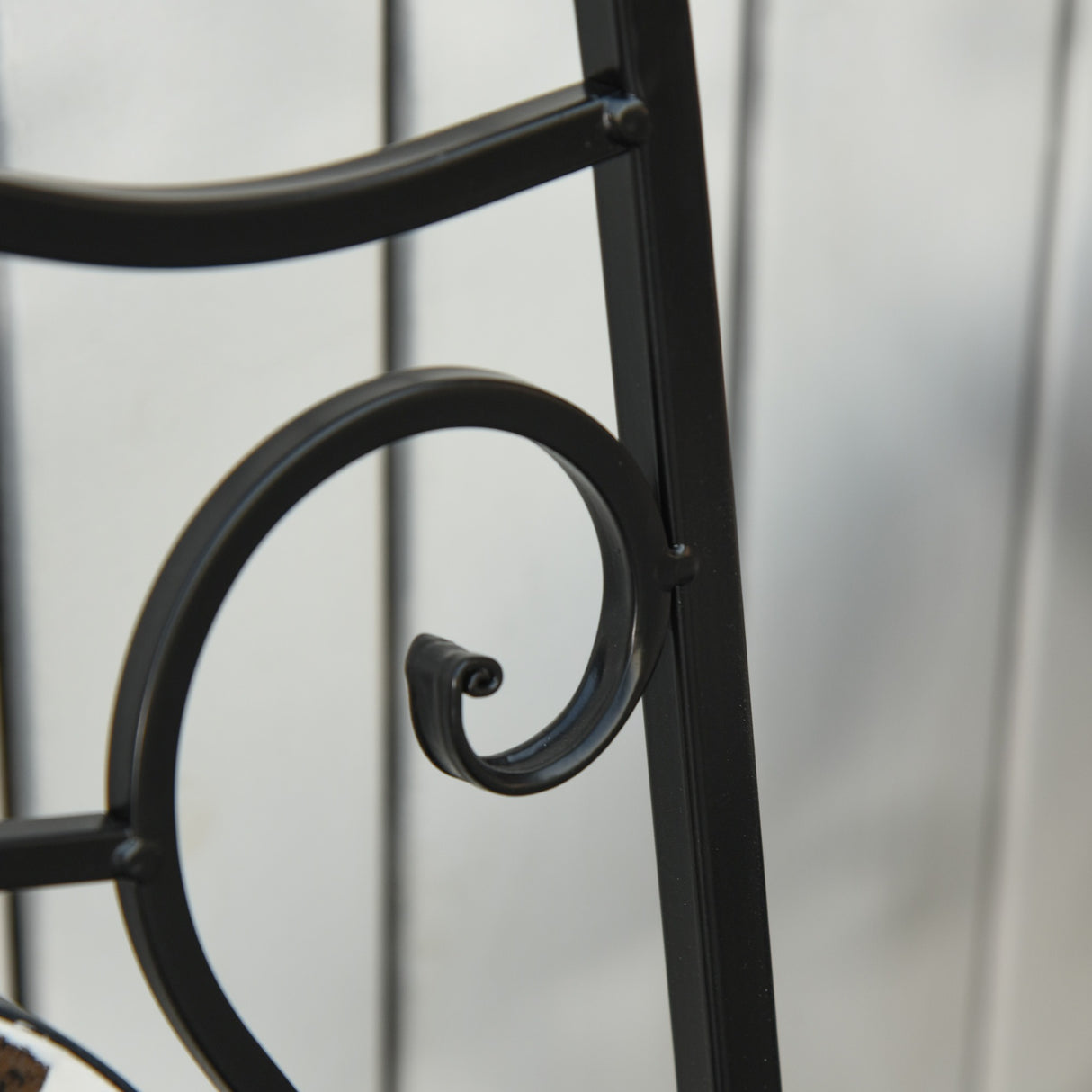 easycomfort easycomfort mobili da giardino set da 3 pezzi con 2 sedie pieghevoli e 1 tavolino in metallo e ceramica