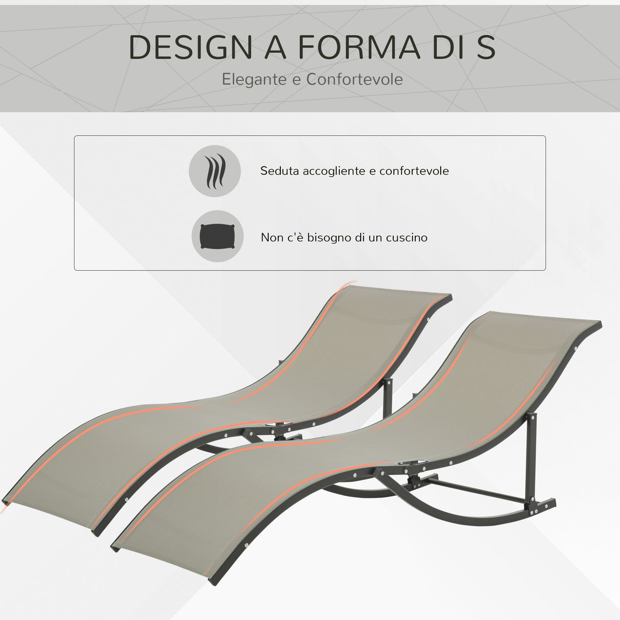 easycomfort easycomfort set 2 sdraio da giardino pieghevoli lettino prendisole in alluminio e textilene 61x165x63cm