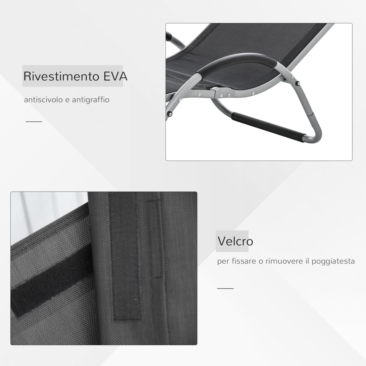 easycomfort easycomfort lettino prendisole in alluminio sedia sdraio da giardino in textilene con poggiatesta rimovibile