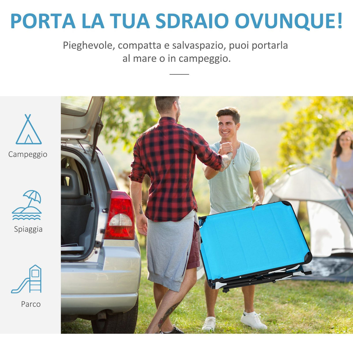 easycomfort easycomfort lettino prendisole sdraio da giardino pieghevole con tettuccio e schienale regolabile blu ean 8055776913773