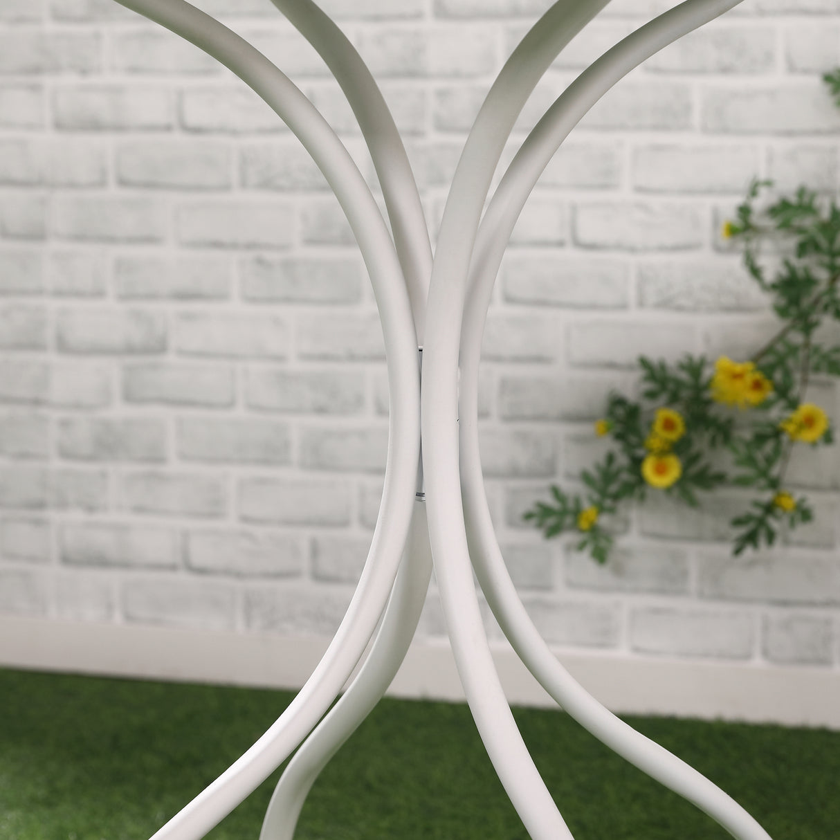 easycomfort easycomfort set da giardino 3 pezzi con 2 sedie pieghevoli e 1 tavolino a mosaico bianco