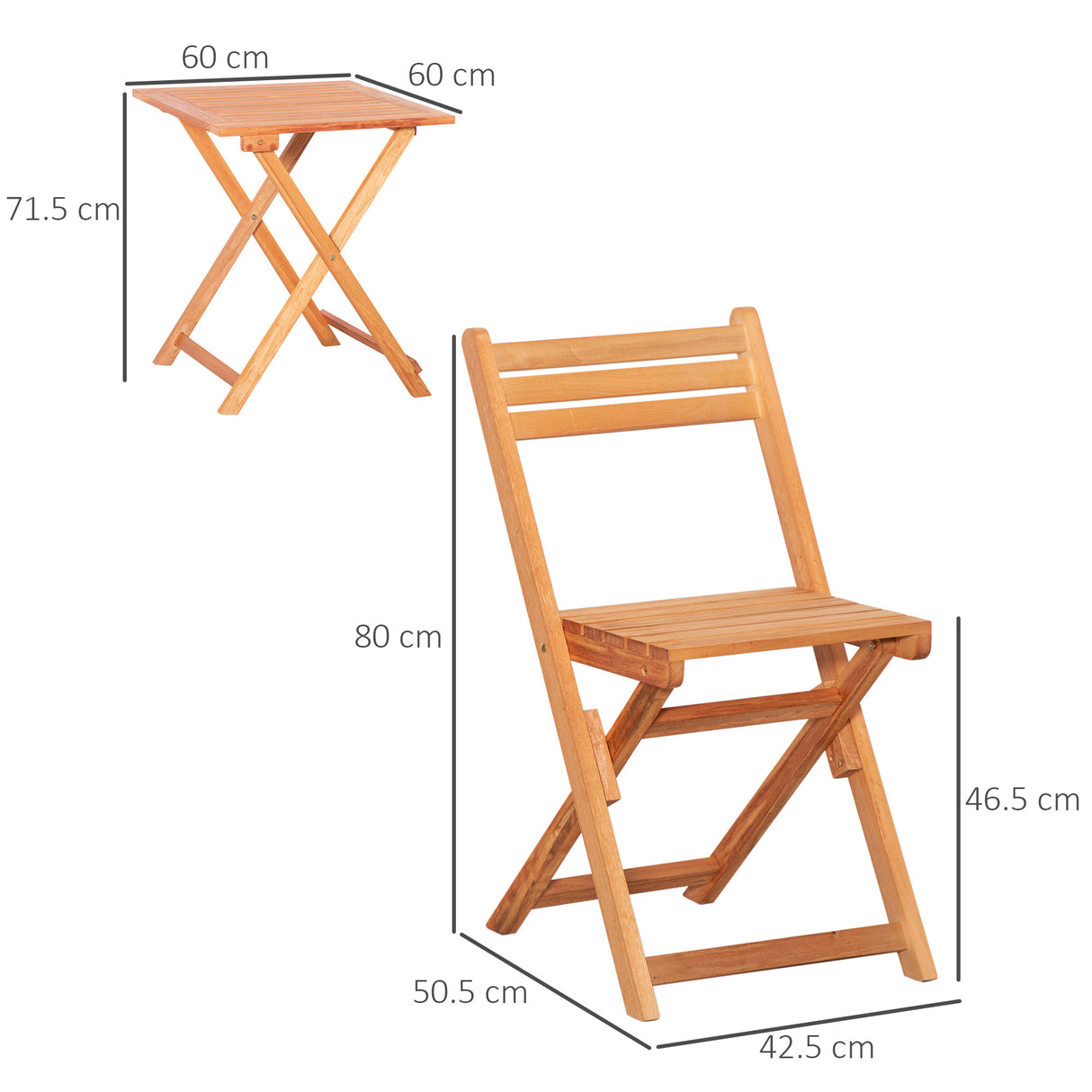 easycomfort easycomfort set 3 pezzi tavolo e sedie da giardino pieghevoli in legno per esterni terrazzo picnic o campeggio salvaspazio e compatto teak