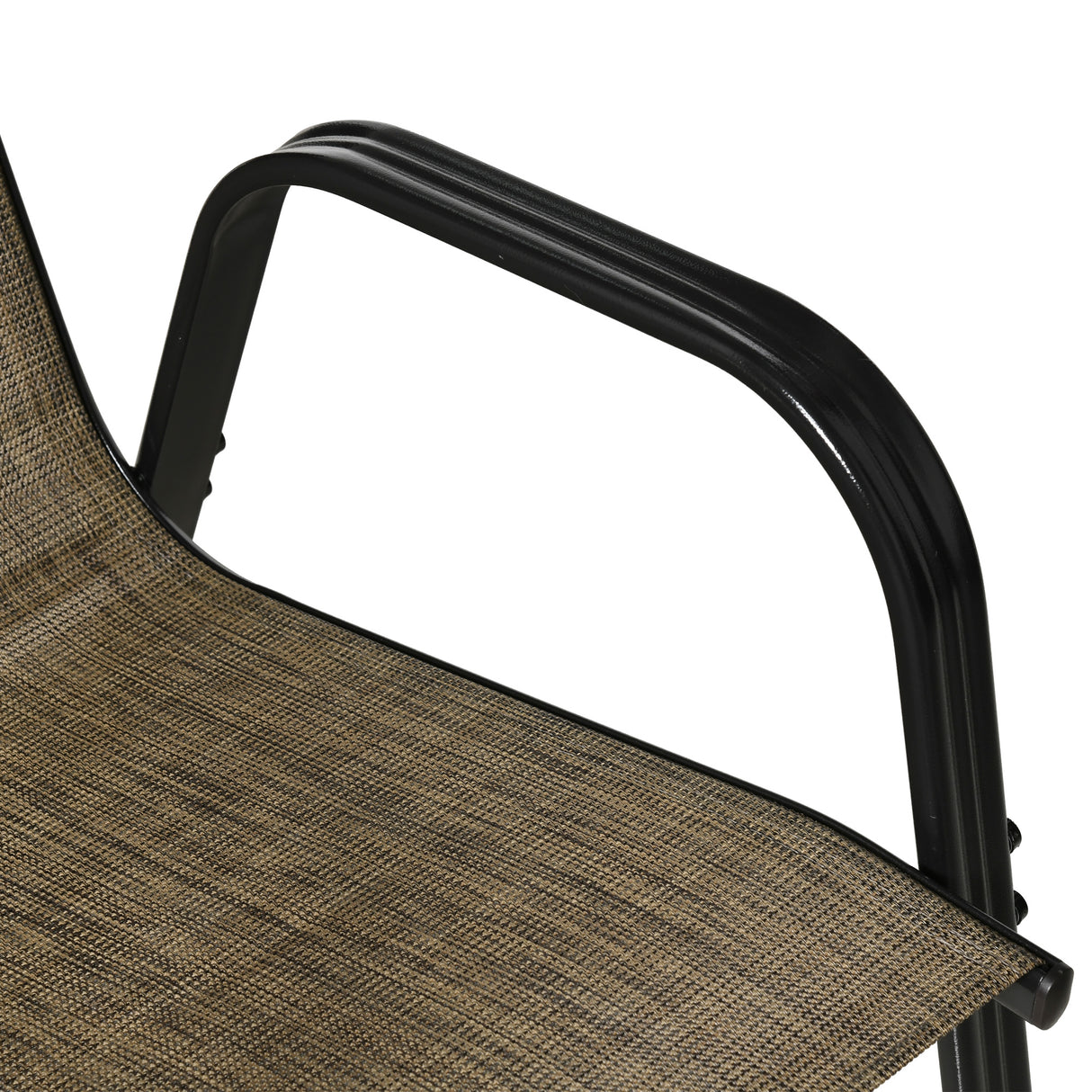 easycomfort easycomfort set 4 pezzi sedie da giardino con braccioli sedie da esterno impilabili in metallo e tessuto traspirante marrone