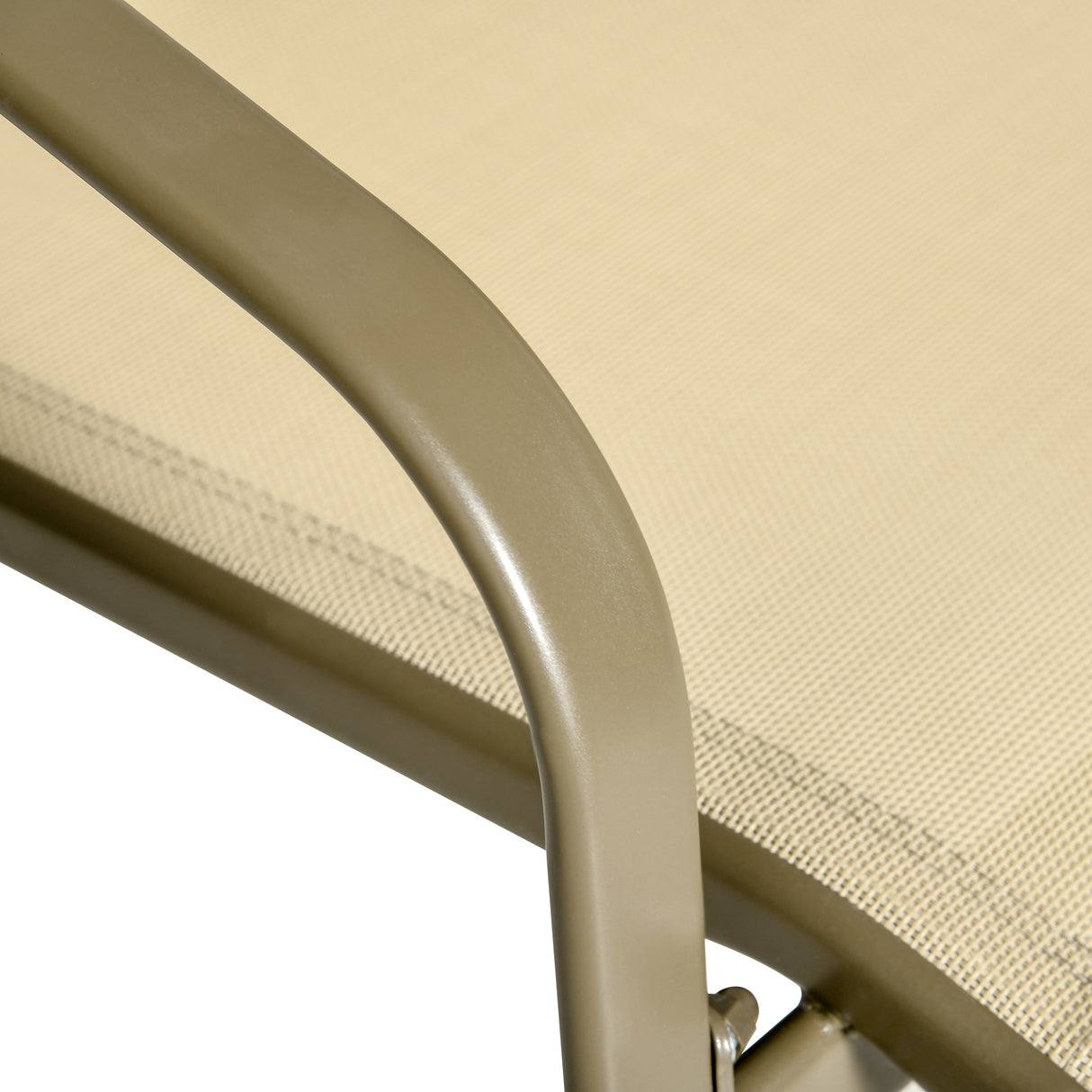 easycomfort easycomfort set mobili da giardino 4 pezzi salotto da esterno con 2 sedie 1 divanetto e 1 tavolino da caffe in metallo e texteline kaki