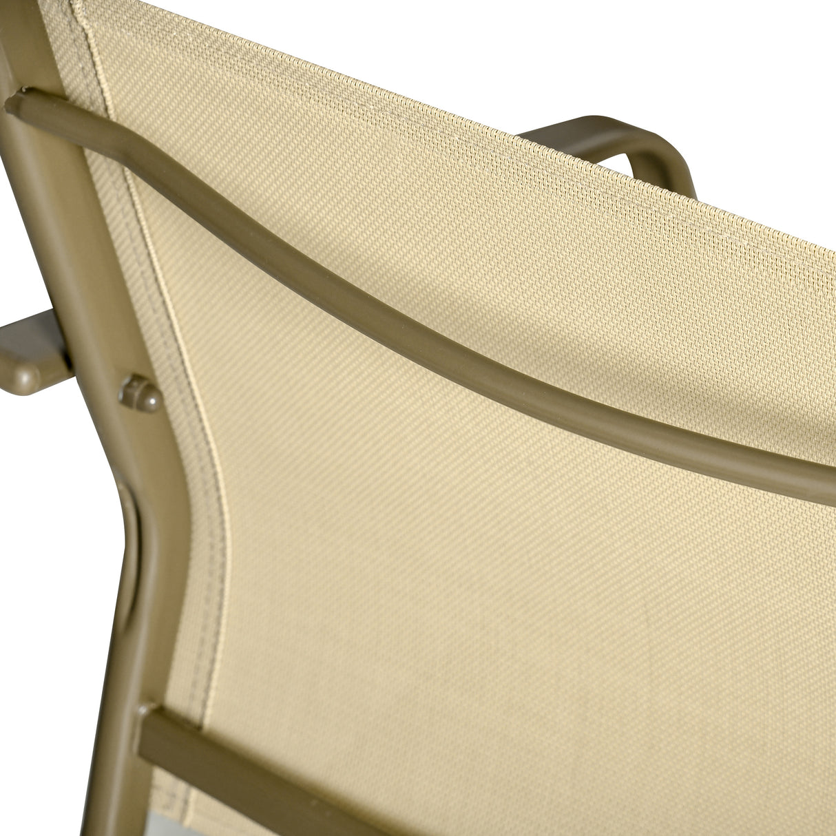 easycomfort easycomfort set mobili da giardino 4 pezzi salotto da esterno con 2 sedie 1 divanetto e 1 tavolino da caffe in metallo e texteline kaki