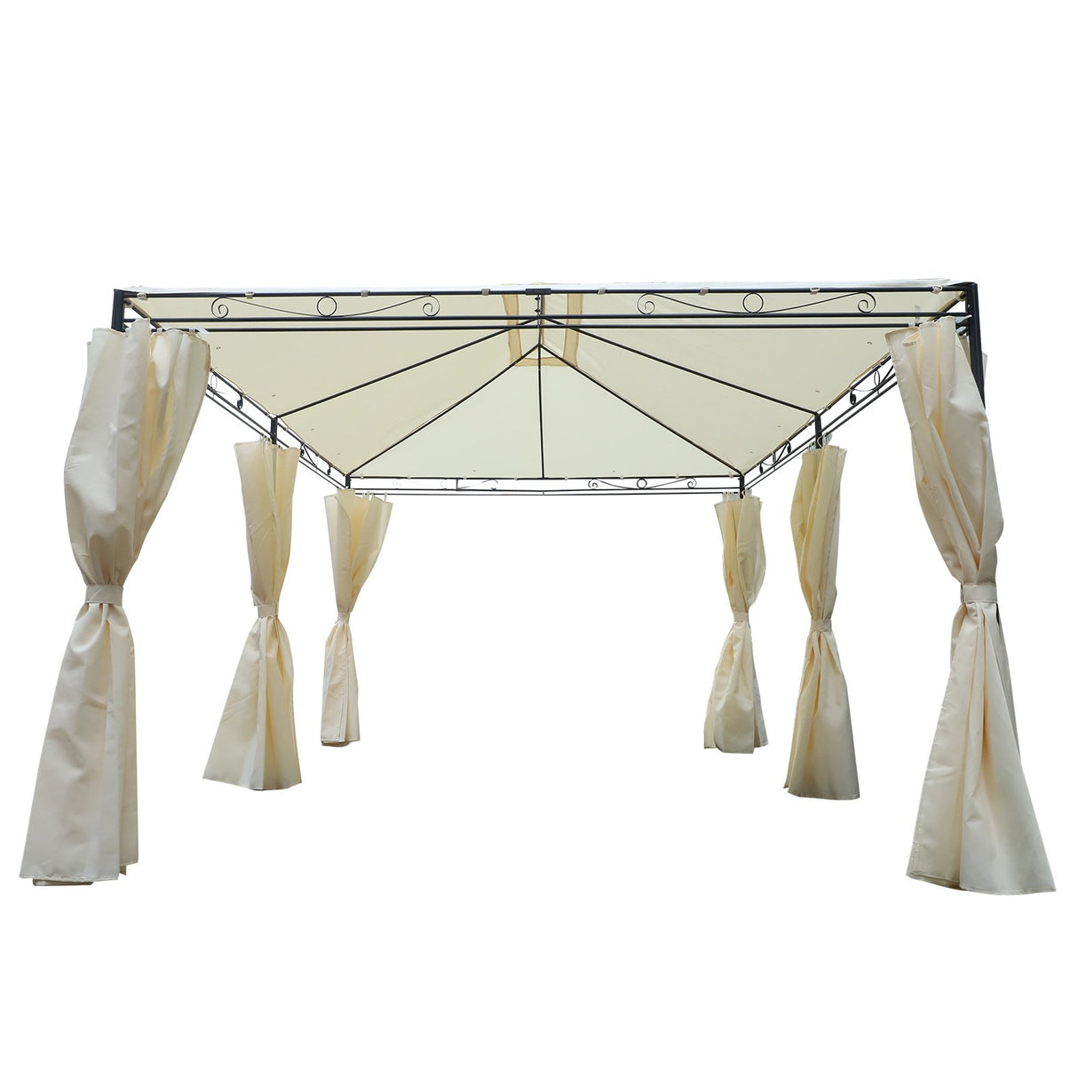 easycomfort easycomfort gazebo rettangolare con struttura in metallo robusto e teli laterali crema 4x3m ean 8055776913933