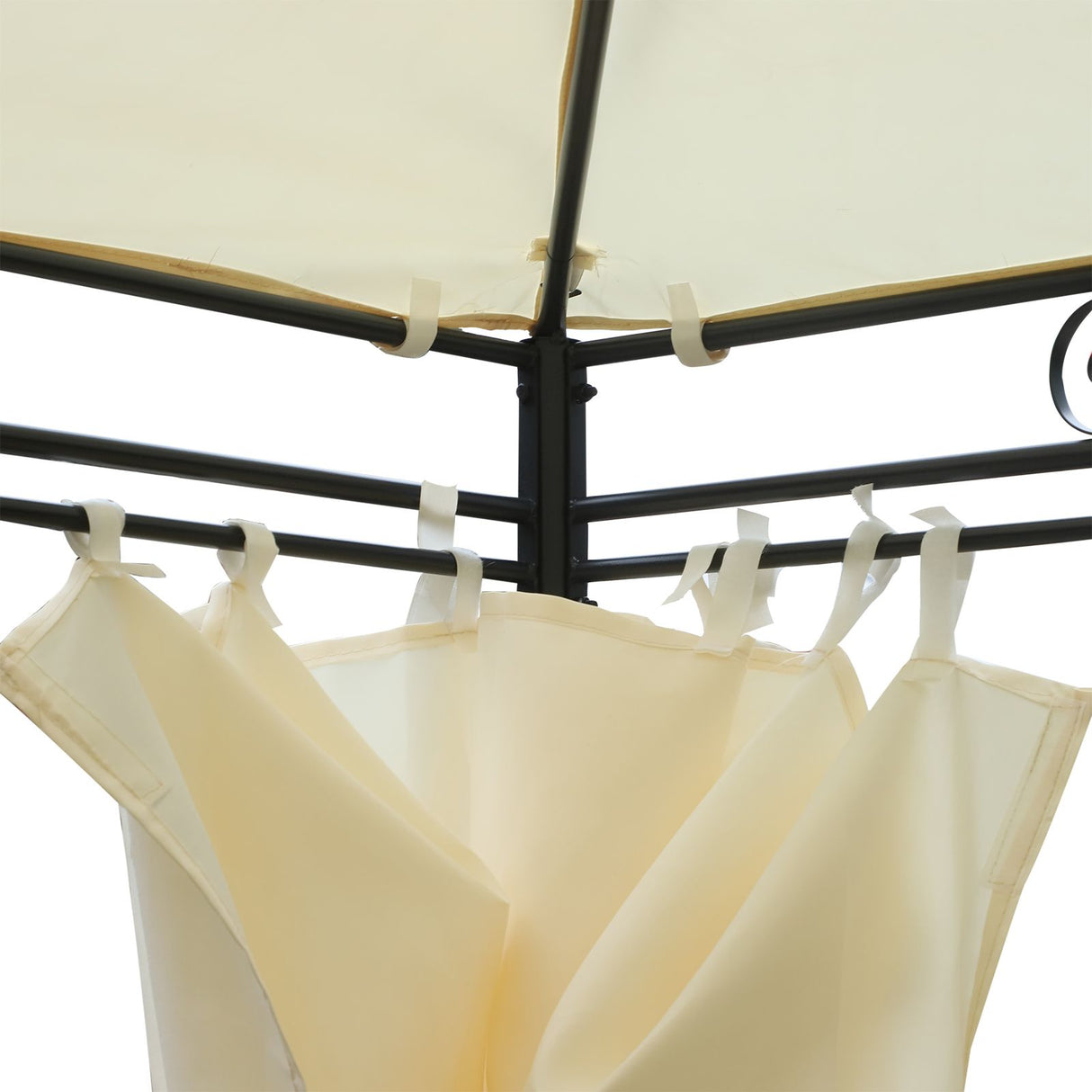 easycomfort easycomfort gazebo rettangolare con struttura in metallo robusto e teli laterali crema 4x3m ean 8055776913933