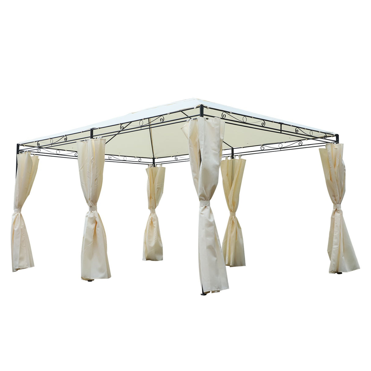 easycomfort easycomfort gazebo rettangolare con struttura in metallo robusto e teli laterali crema 4x3m ean 8055776913933