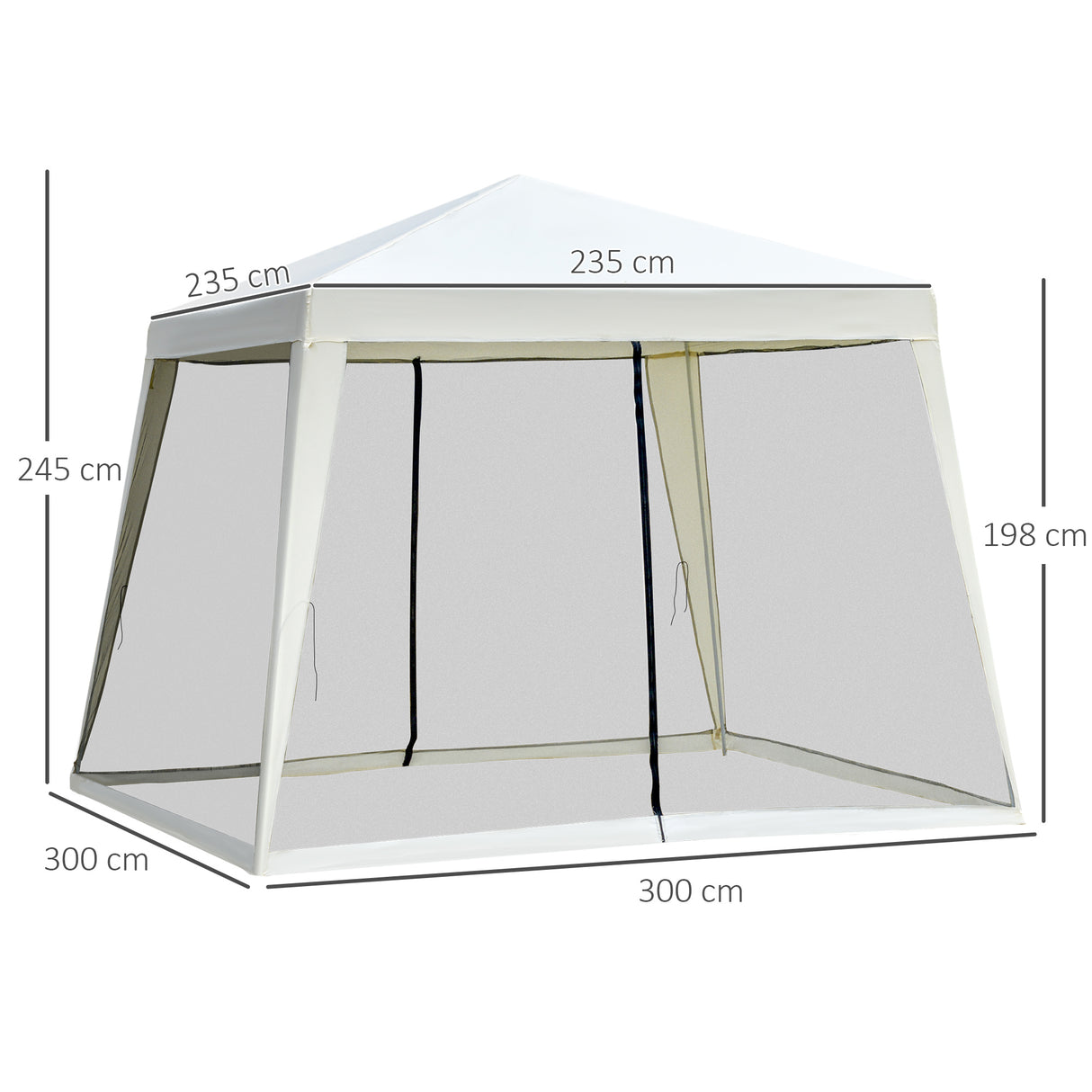 easycomfort easycomfort gazebo da giardino impermeabile con zanzariere beige 3 x 3 x 2.35 m ean 8054144134918