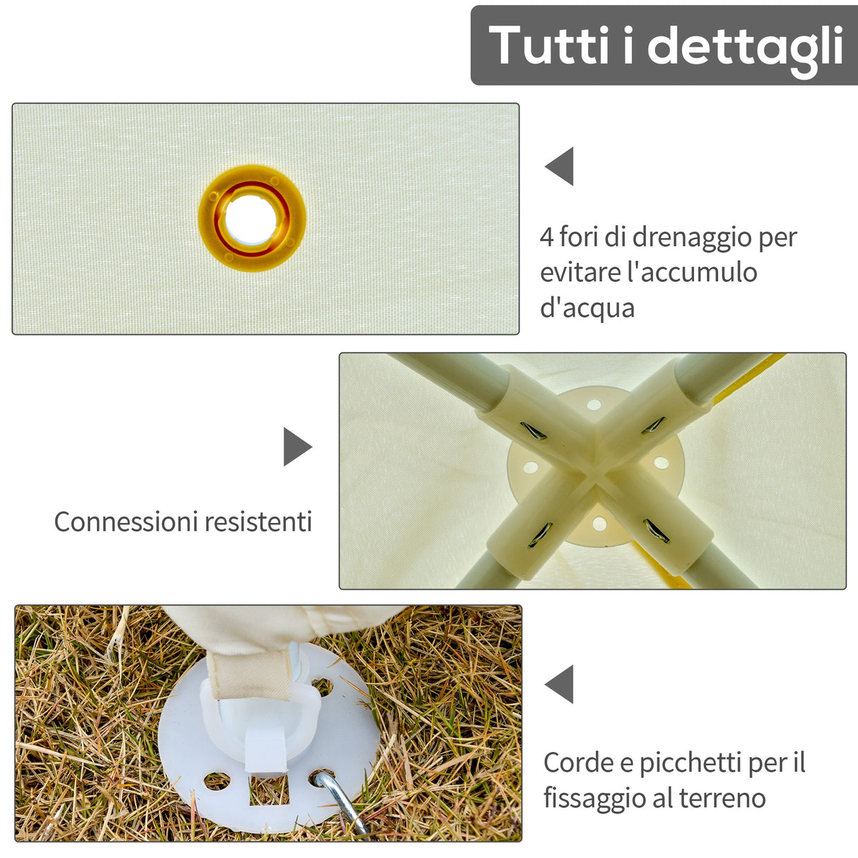 easycomfort easycomfort gazebo da giardino impermeabile con zanzariere beige 3 x 3 x 2.35 m ean 8054144134918