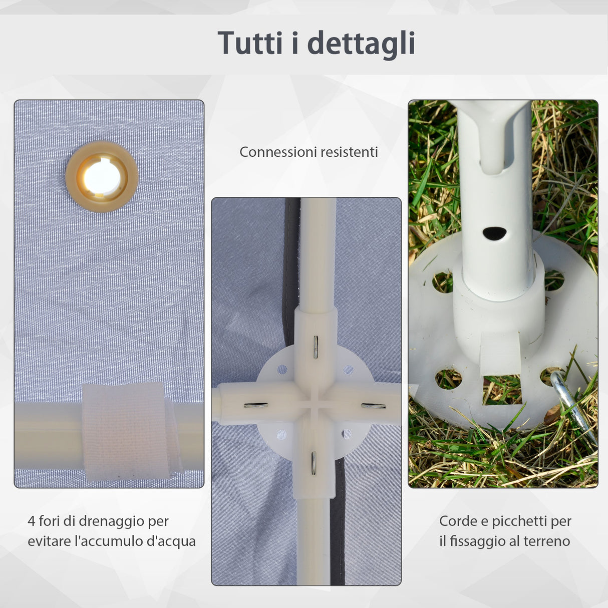 easycomfort easycomfort gazebo da giardino 3x3m con zanzariera copertura in poliestere e struttura in metallo grigio ean 8054144135663