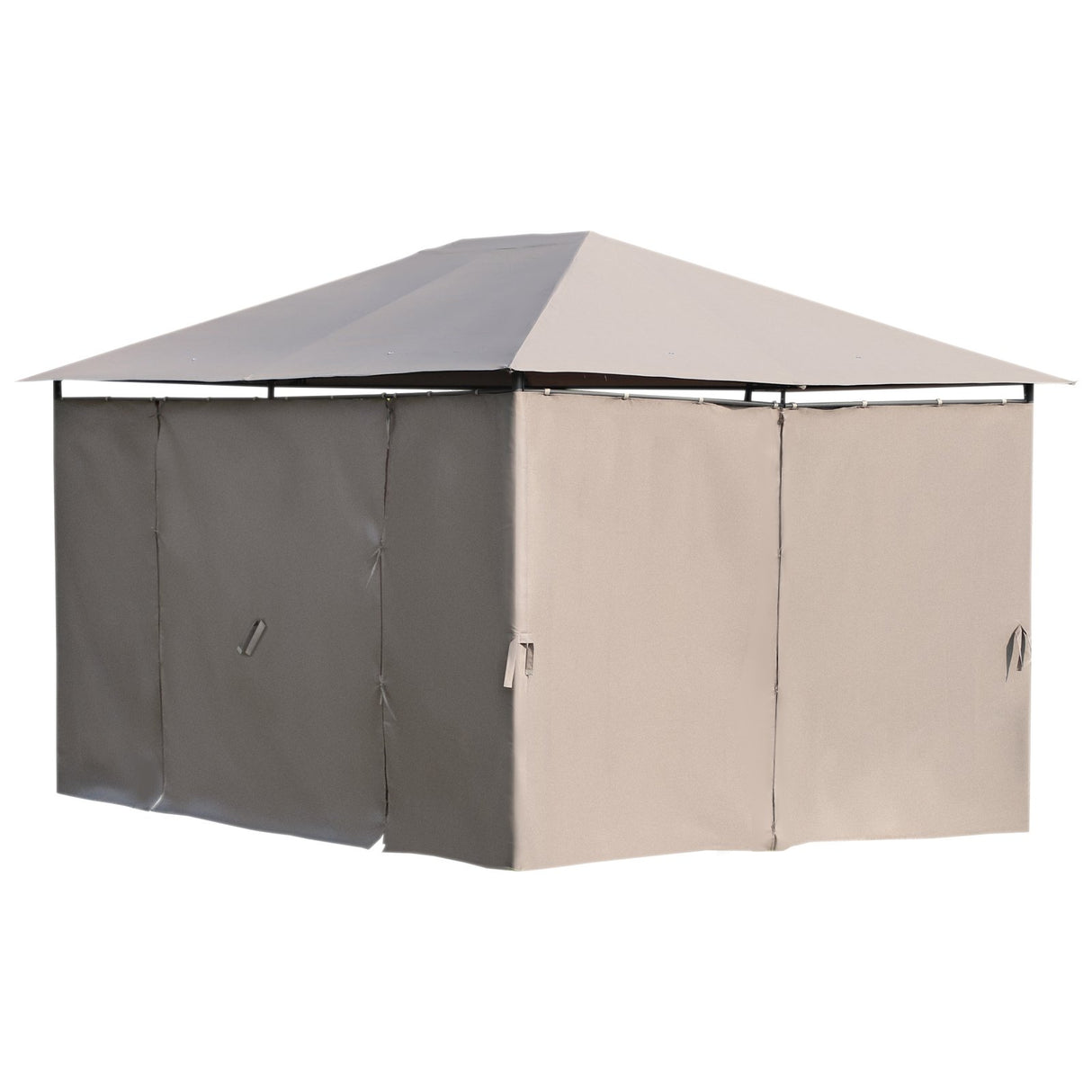 easycomfort easycomfort gazebo da giardinotelo in poliestere 6 pareti rimovibili 12 paletti struttura in metallo beige 400 x 300 x 264 cm ean 8055776915128