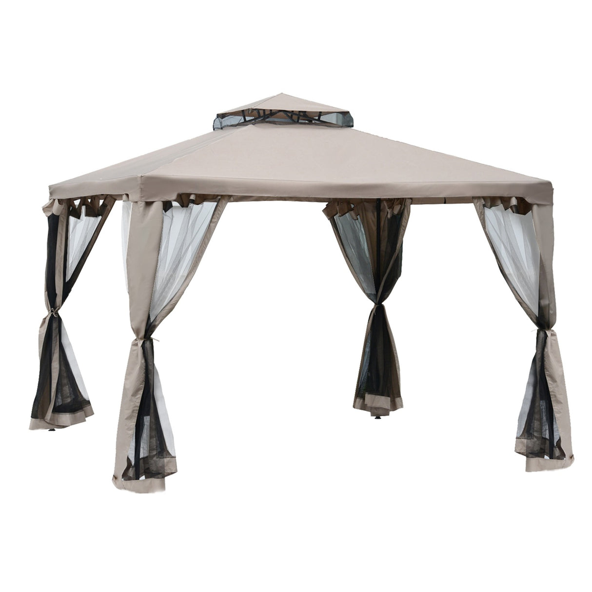 easycomfort easycomfort gazebo da giardino con zanzariera in metallo e poliestere 294x294cm ean 8054144130699