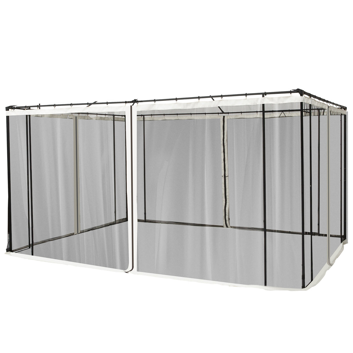 easycomfort easycomfort zanzariera per gazebo tende di ricambio universale con cerniere 335x207cm nerobeige