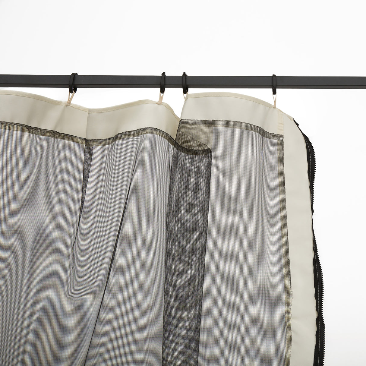 easycomfort easycomfort zanzariera per gazebo tende di ricambio universale con cerniere 352x207cm nerobeige