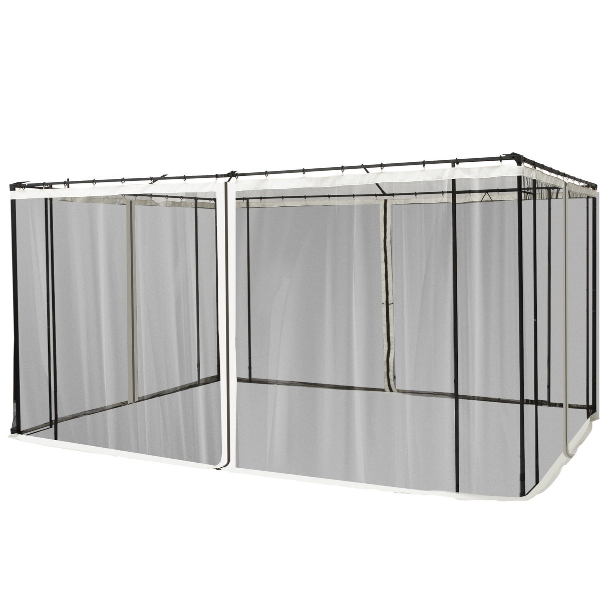 easycomfort easycomfort zanzariera per gazebo tende di ricambio universale con cerniere 352x207cm nerobeige