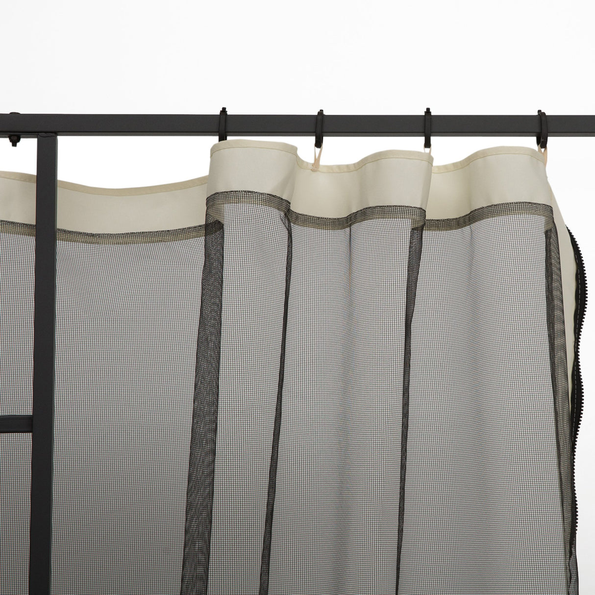 easycomfort easycomfort zanzariera per gazebo tende di ricambio universale con cerniere 302x207cm nerobeige