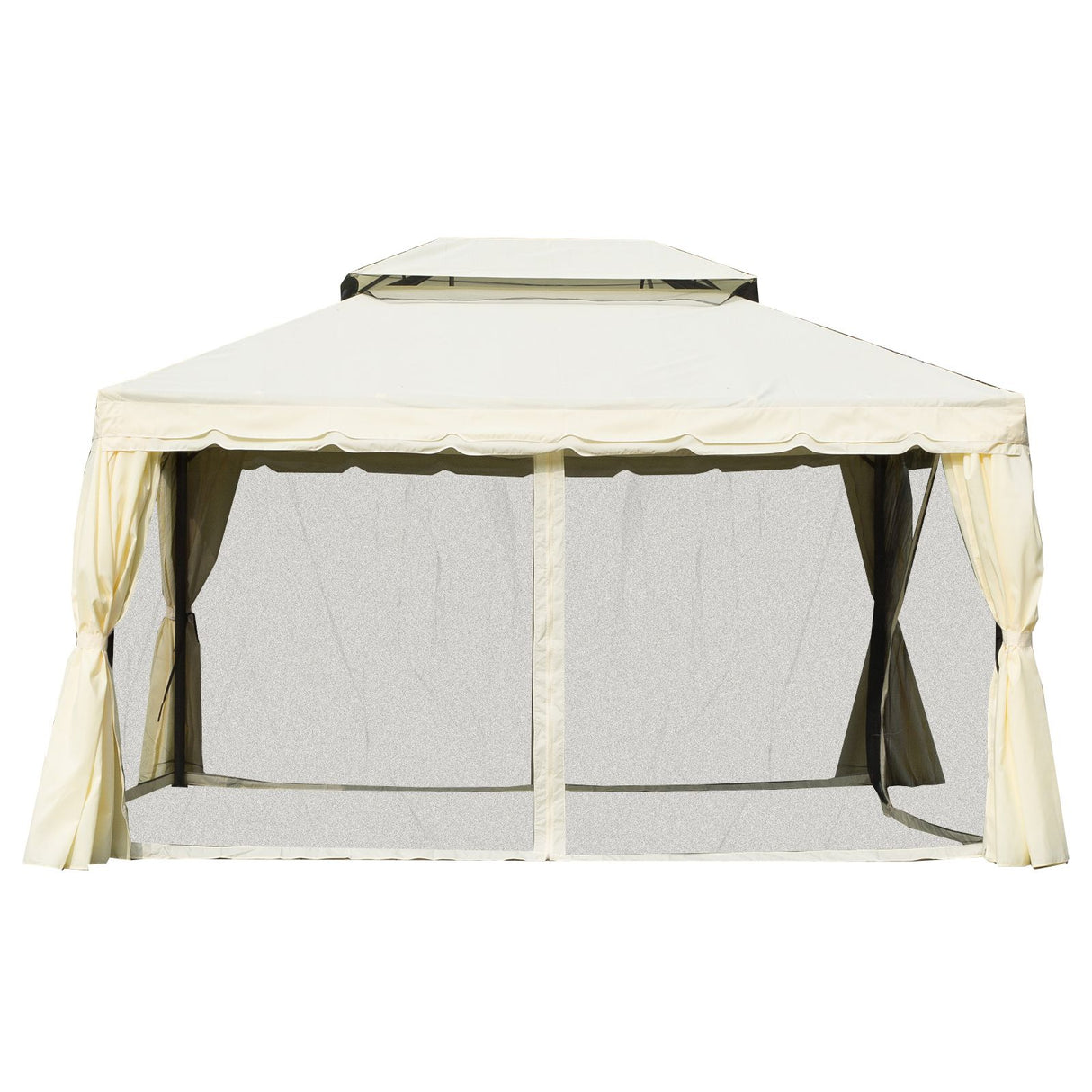 easycomfort easycomfort gazebo con doppio tetto zanzariere tende bianco crema 3x4m ean 8055776915227