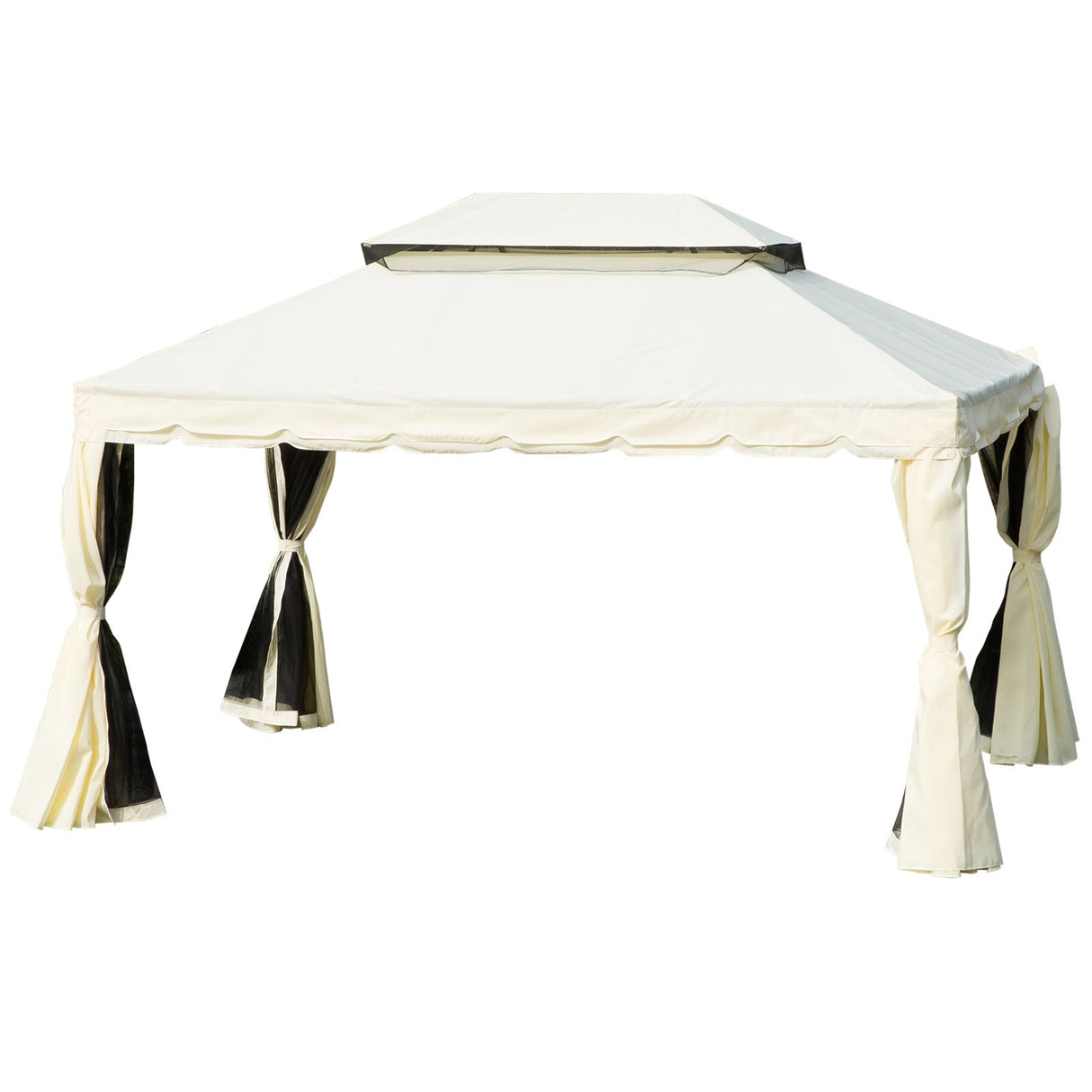 easycomfort easycomfort gazebo con doppio tetto zanzariere tende bianco crema 3x4m ean 8055776915227