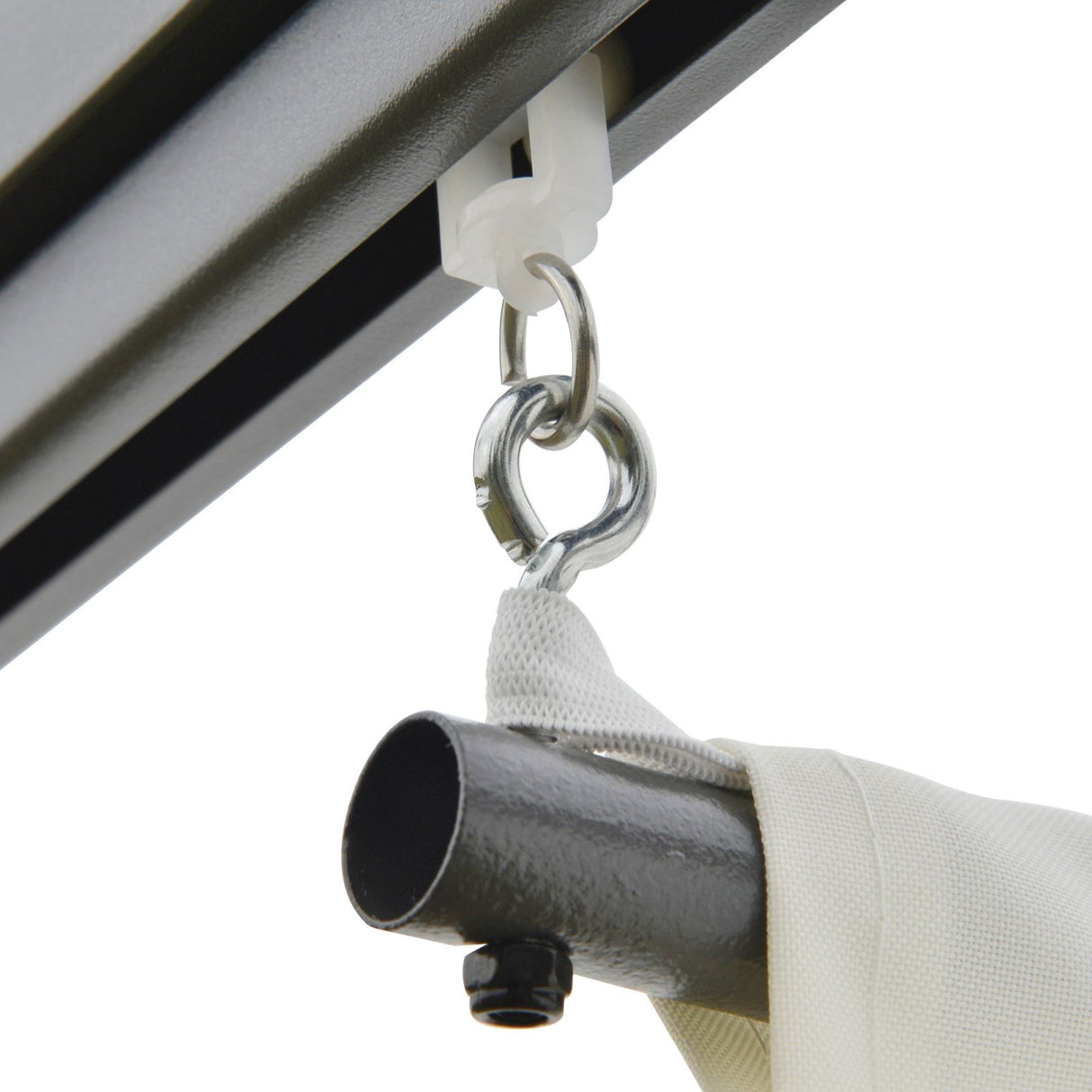 easycomfort easycomfort pergola a parete 3x3m da giardino in metallo con tettuccio scorrevole bianco crema ean 8055776910543