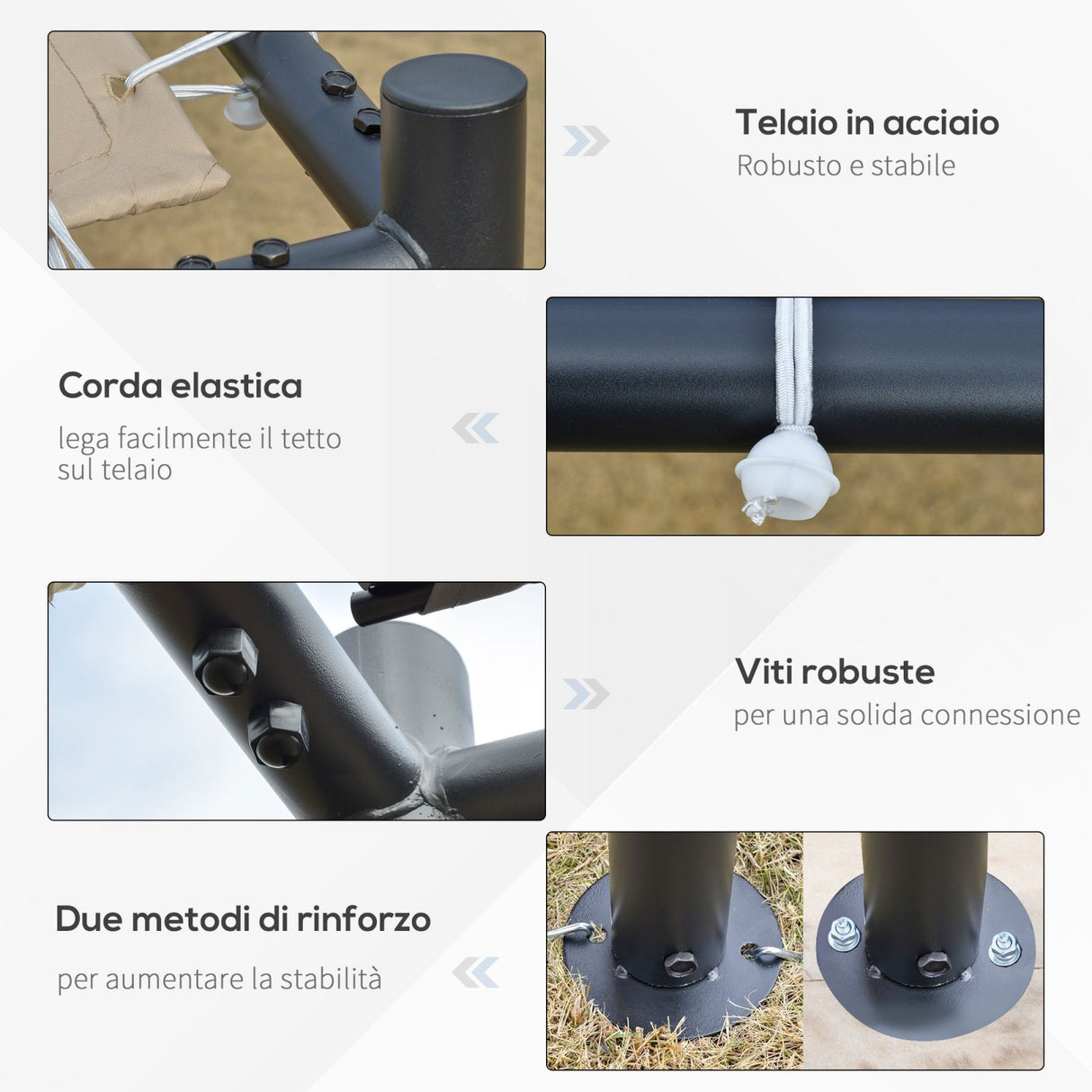 easycomfort easycomfort gazebo pergola da esterno e giardino 3x2.85x2.82m in metallo e poliestere beige pergola addossata ean 8055776912103