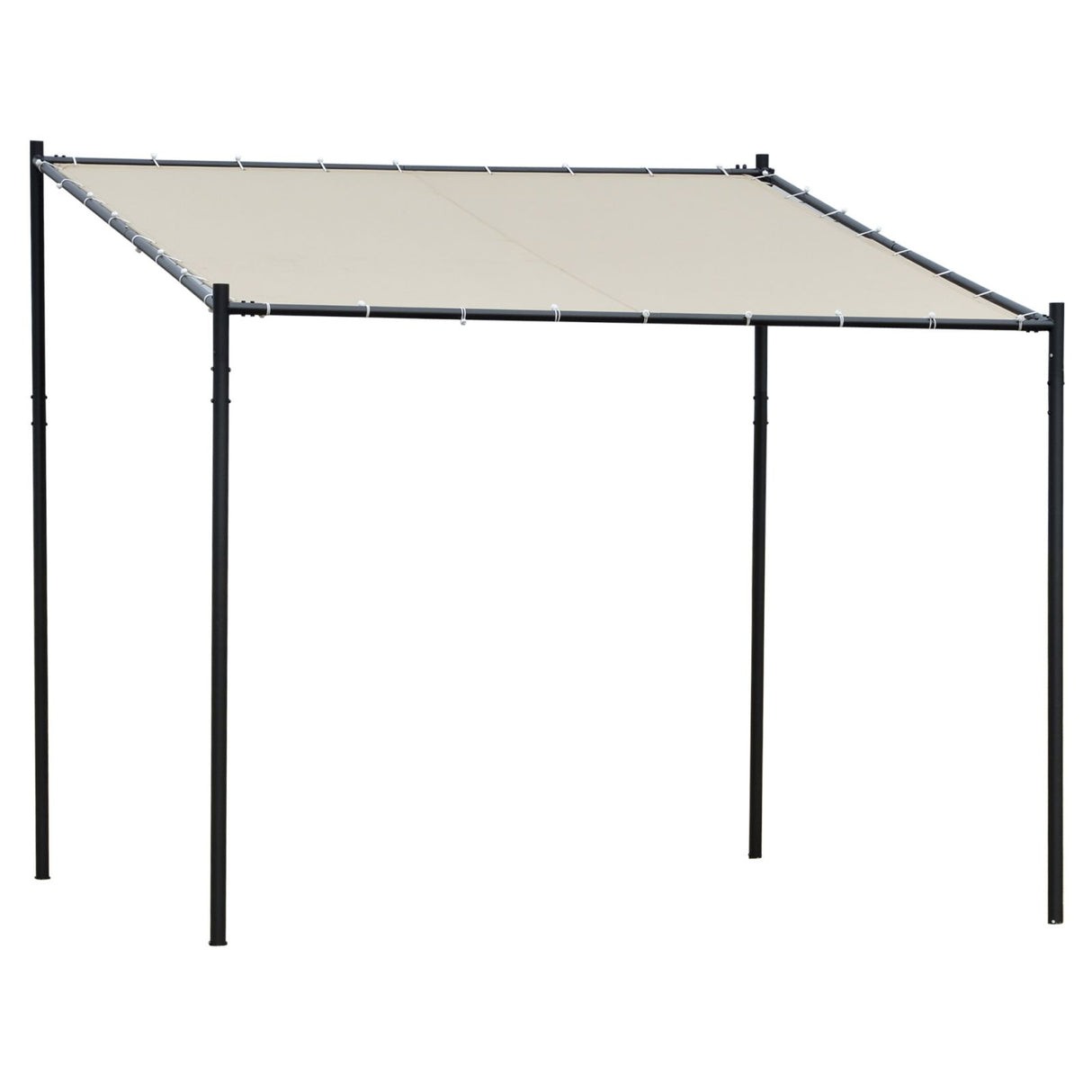 easycomfort easycomfort gazebo pergola da esterno e giardino 3x2.85x2.82m in metallo e poliestere beige pergola addossata ean 8055776912103