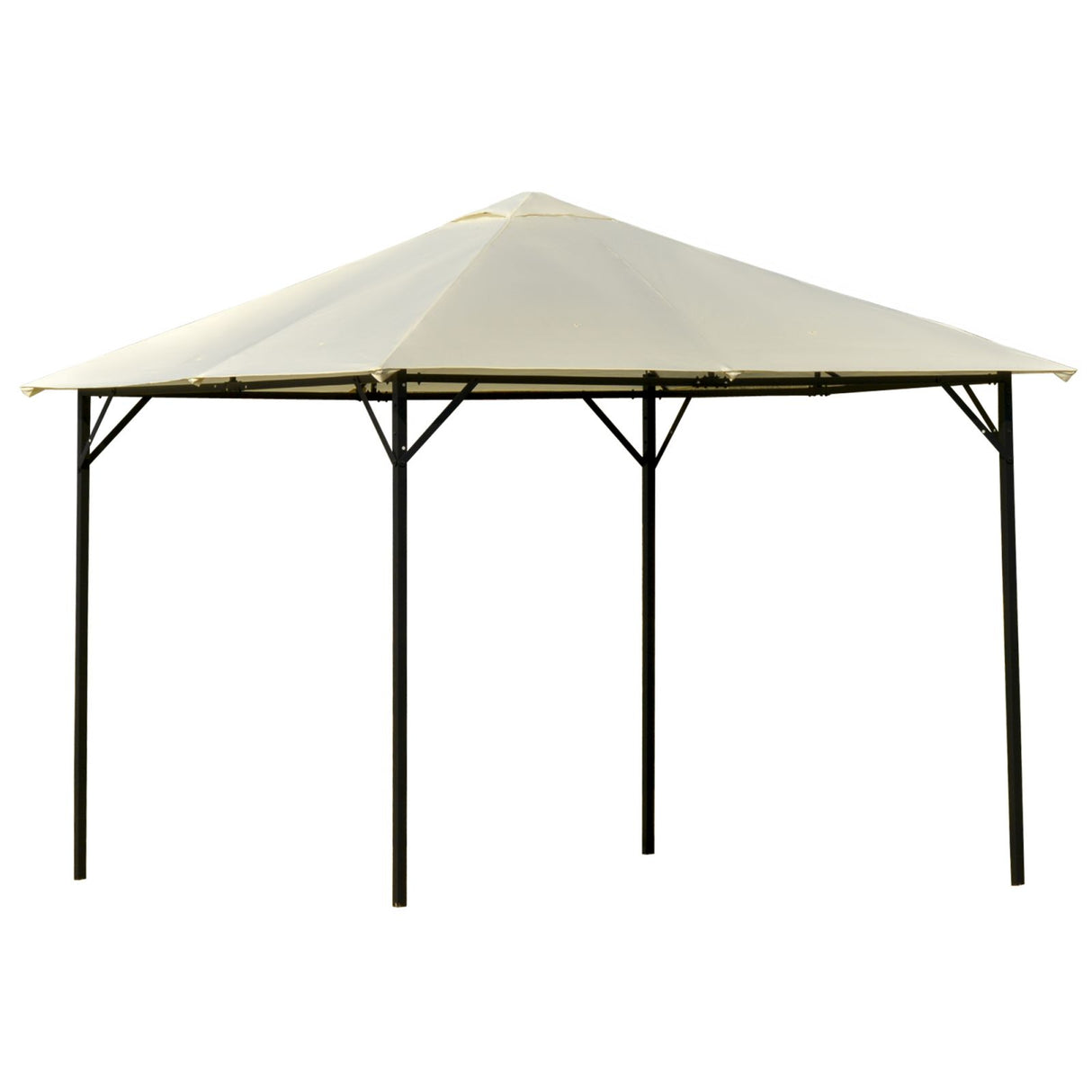 easycomfort easycomfort gazebo da giardino 3x3m in metallo con doppio tettuccio bianco crema ean 8055776912592