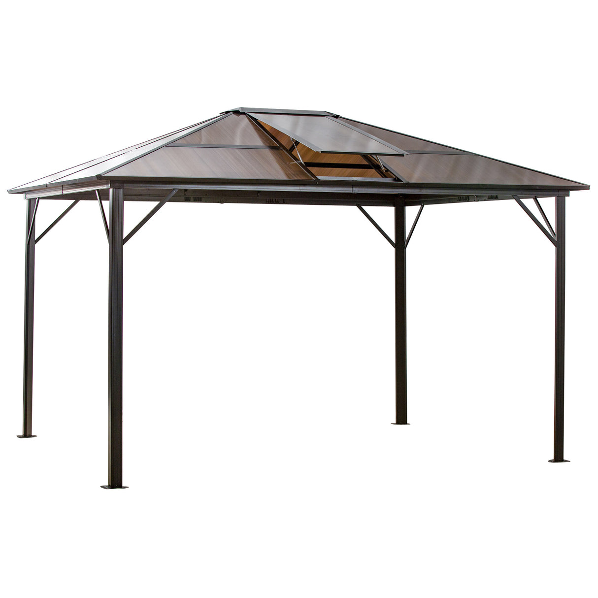 easycomfort easycomfort gazebo da giardino 3 6x3m con tetto apribile in policarbonato e struttura in alluminio
