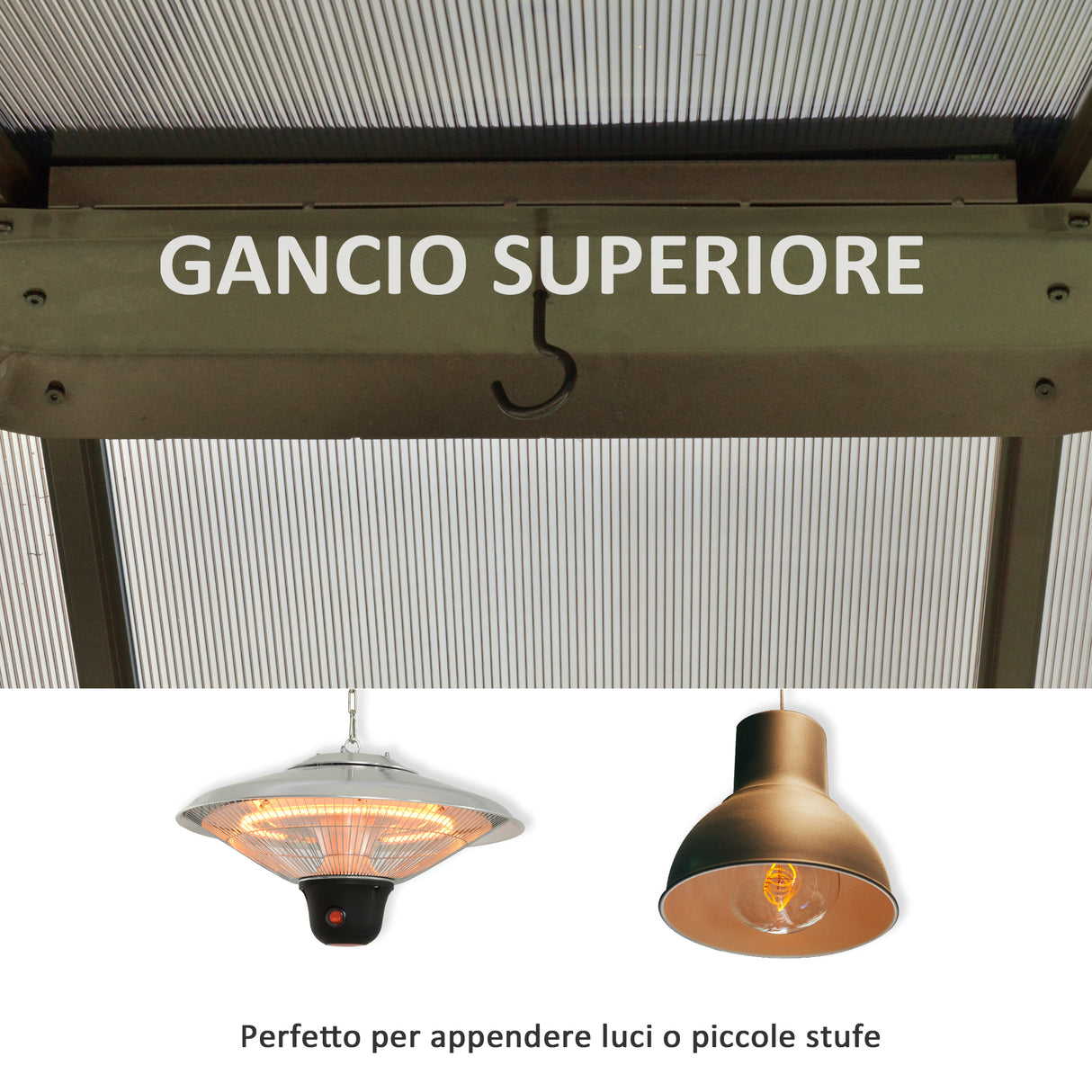 easycomfort easycomfort gazebo da giardino con zanzariera 3.6x3m tetto policarbonato marrone