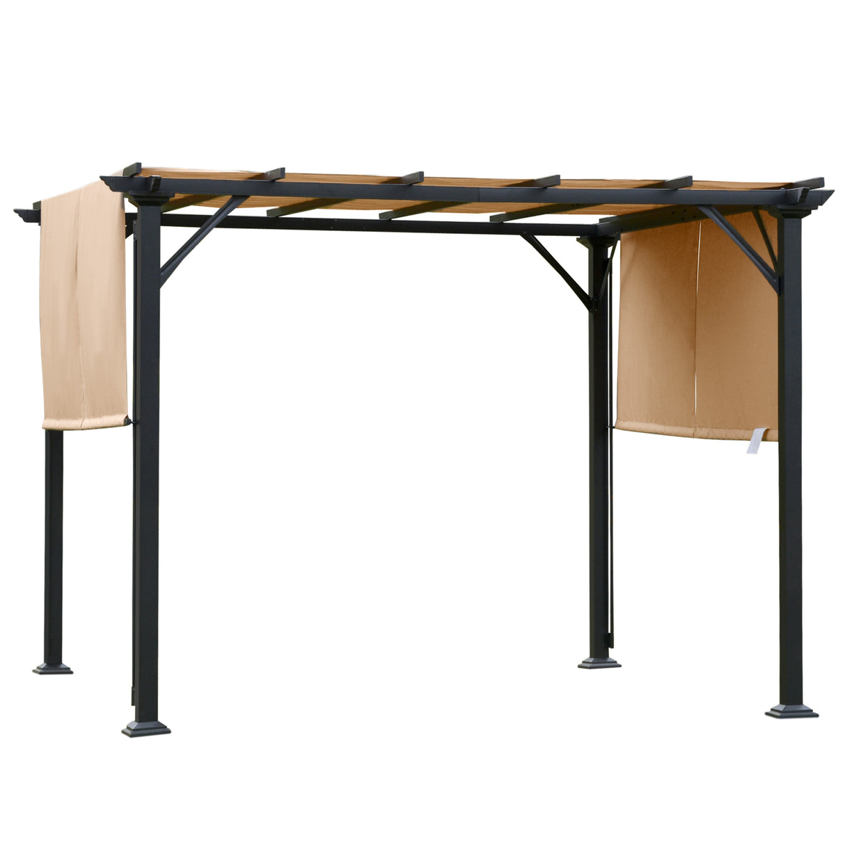 easycomfort easycomfort pergola gazebo da giardino in acciaio tende regolabili 305x305x220cm