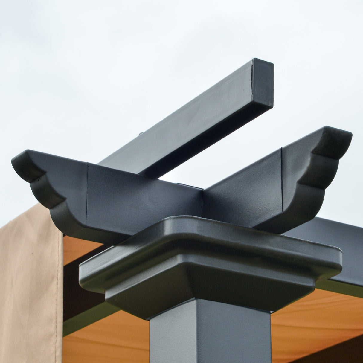 easycomfort easycomfort pergola gazebo da giardino in acciaio tende regolabili 305x305x220cm