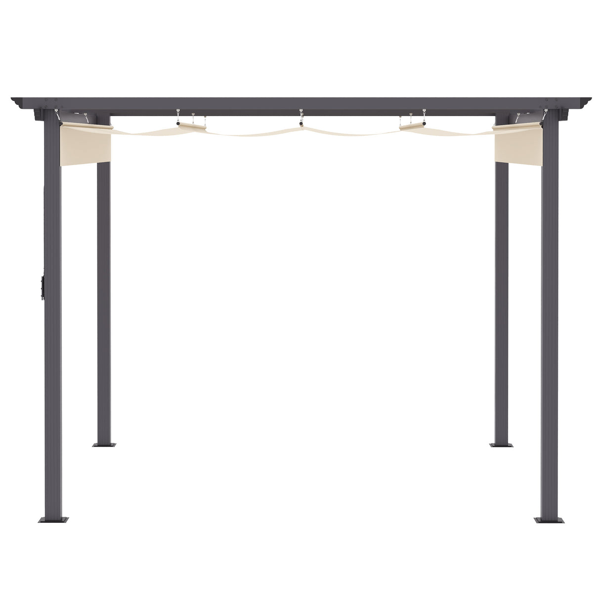 easycomfort easycomfort gazebo pergola da giardino 3x3m con tenda retrattile in alluminio e poliestere bianco crema