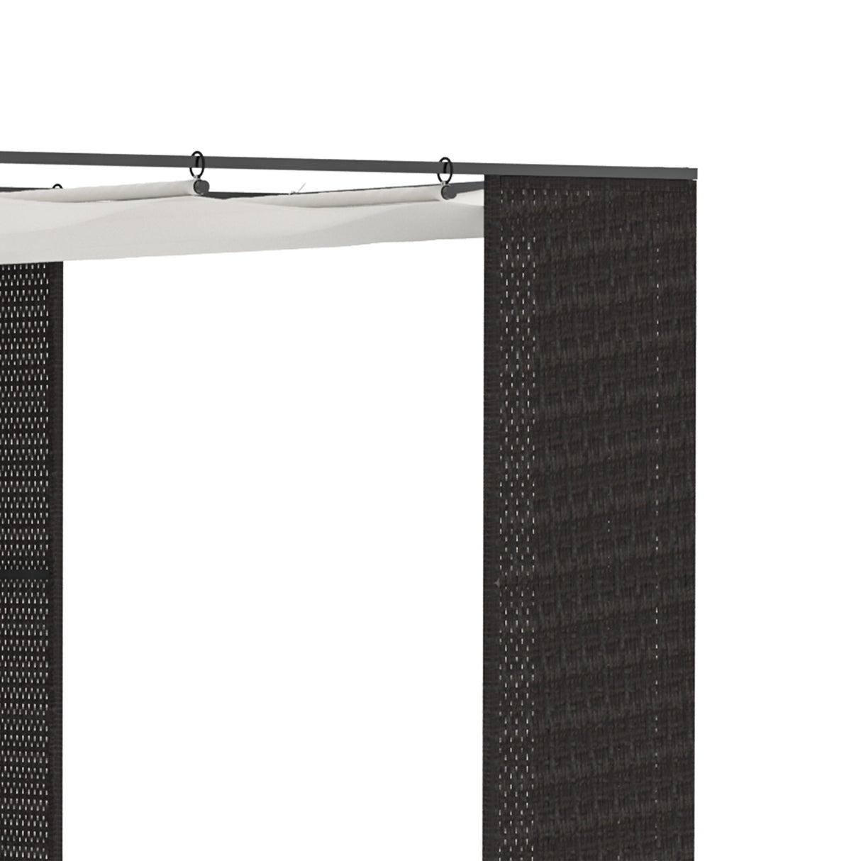 easycomfort easycomfort gazebo pergola da giardino 3x3m con tenda scorrevole struttura in metallo e rattan pe nero