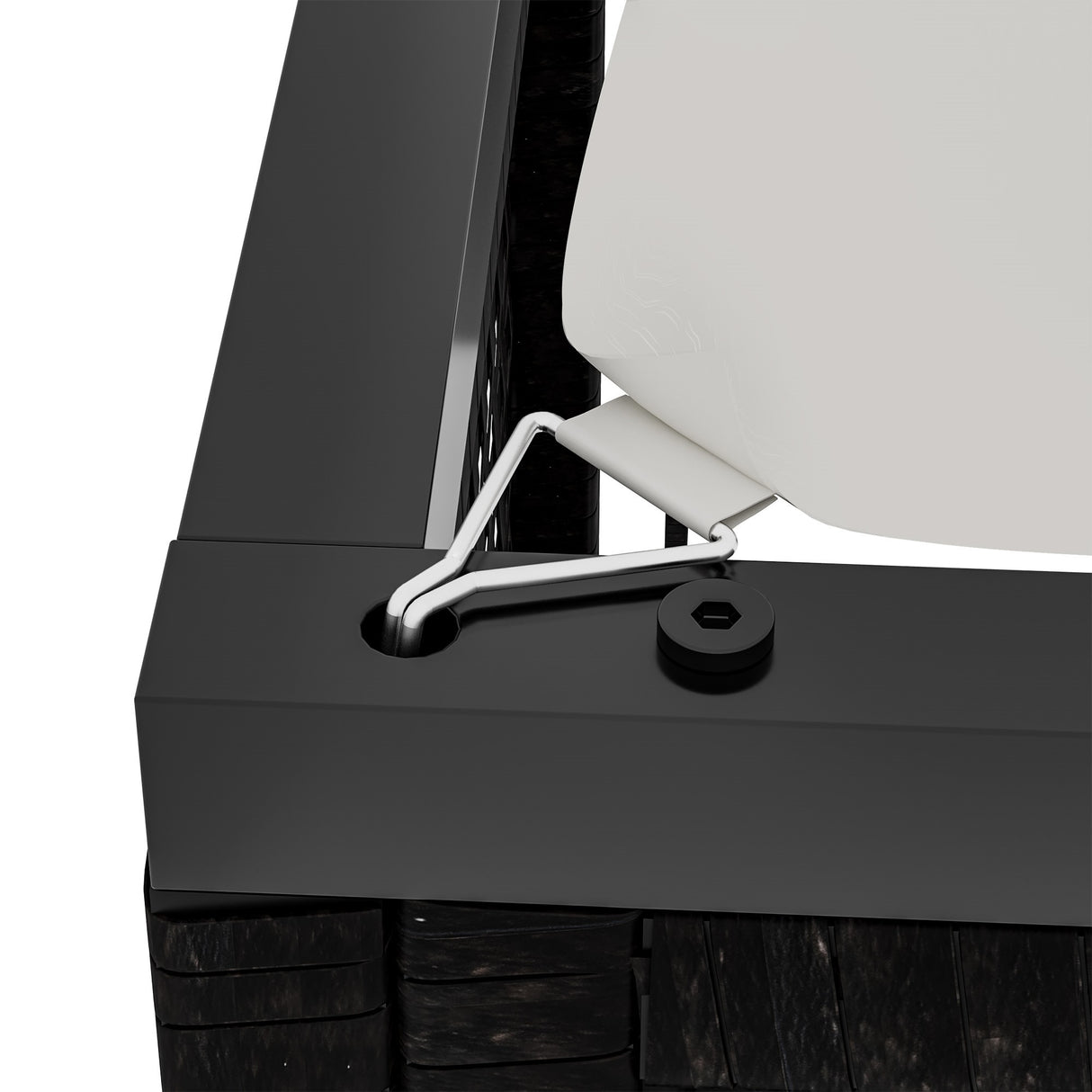 easycomfort easycomfort gazebo pergola da giardino 3x3m con tenda scorrevole struttura in metallo e rattan pe nero