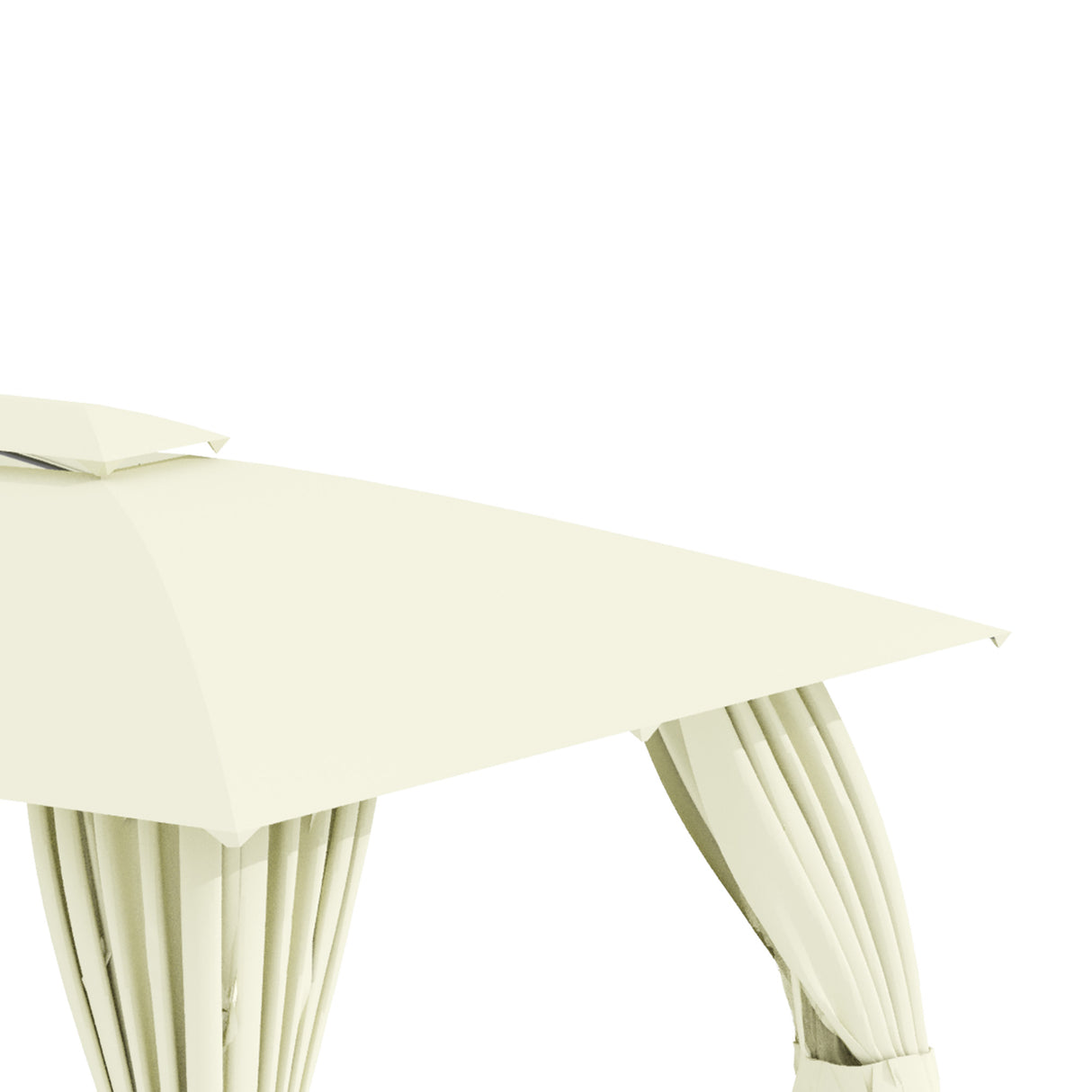 easycomfort easycomfort gazebo da giardino 4x3m con doppio tettuccio pareti in poliestere e struttura in acciaio beige