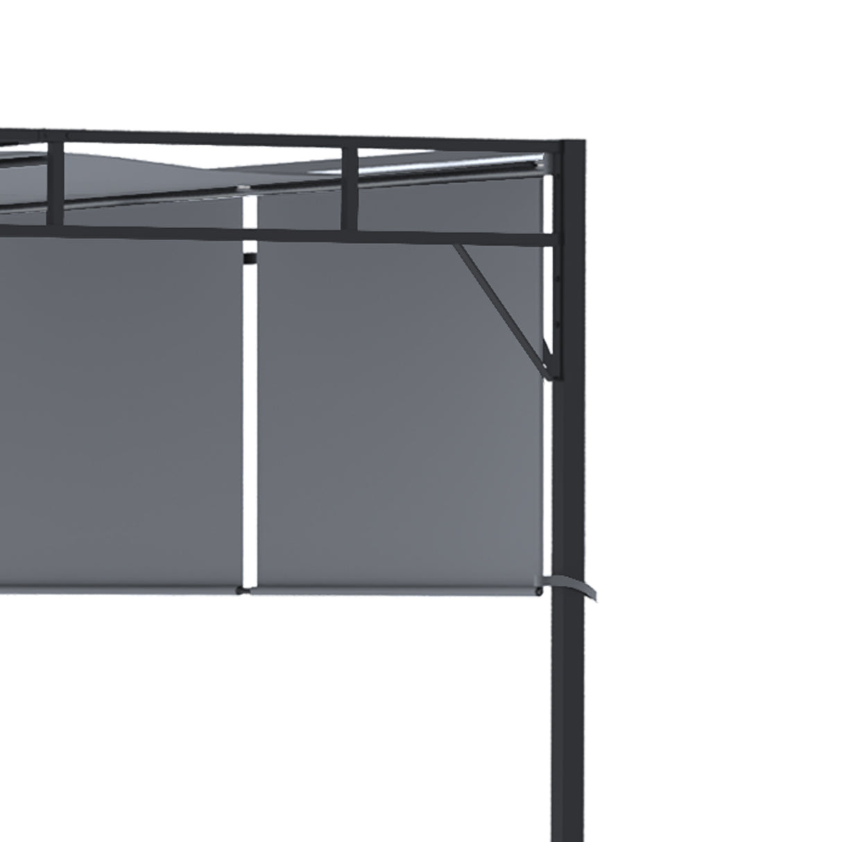 easycomfort easycomfort gazebo a pergola 3x3m in acciaio con tettuccio scorrevole e 8 picchetti inclusi