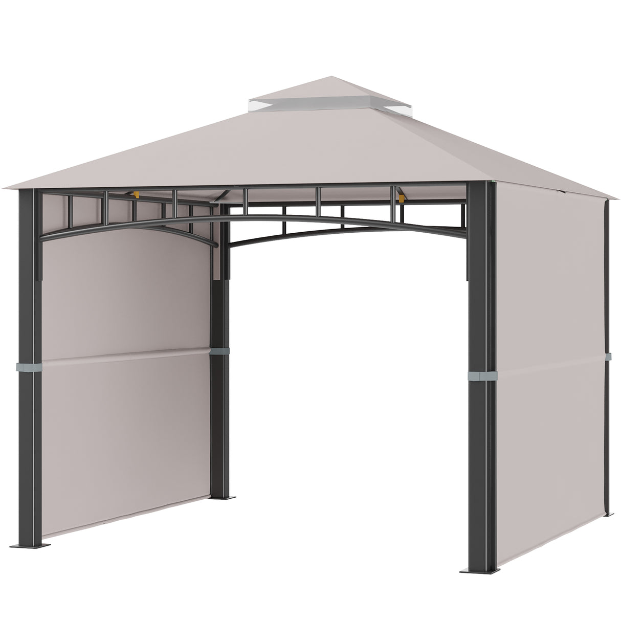 easycomfort easycomfort gazebo da giardino 3x3 m con tenda parasole laterale altezza 288 cm cachi