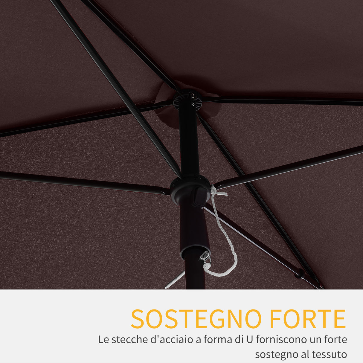 easycomfort easycomfort ombrellone parasole rettangolare con palo inclinabile in poliestere 200 125 235cm marrone ean 8054111843966