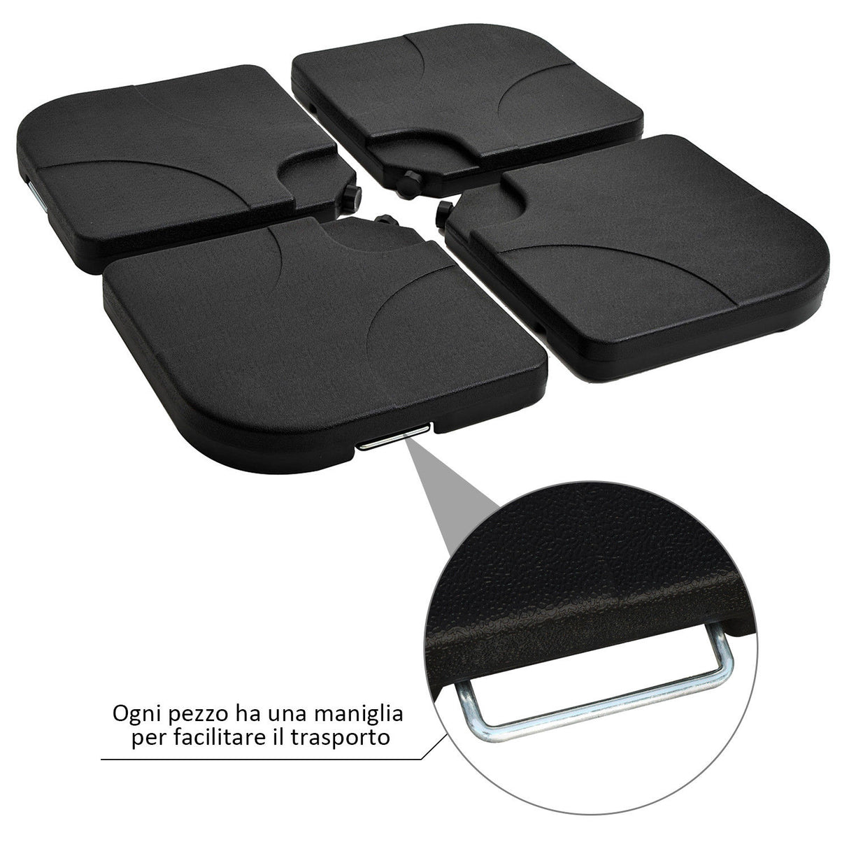 easycomfort easycomfort set 4pz base per ombrellone da giardino in plastica 50 50 7.5cm ean 8054144139784
