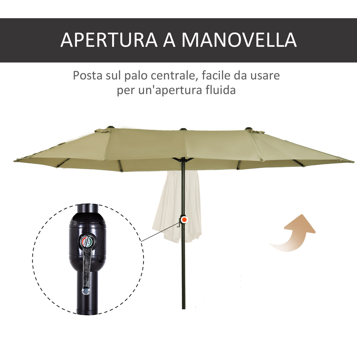 easycomfort easycomfort ombrellone doppio tettuccio da esterni ecru area coperta 4.6m ean 8054144134932