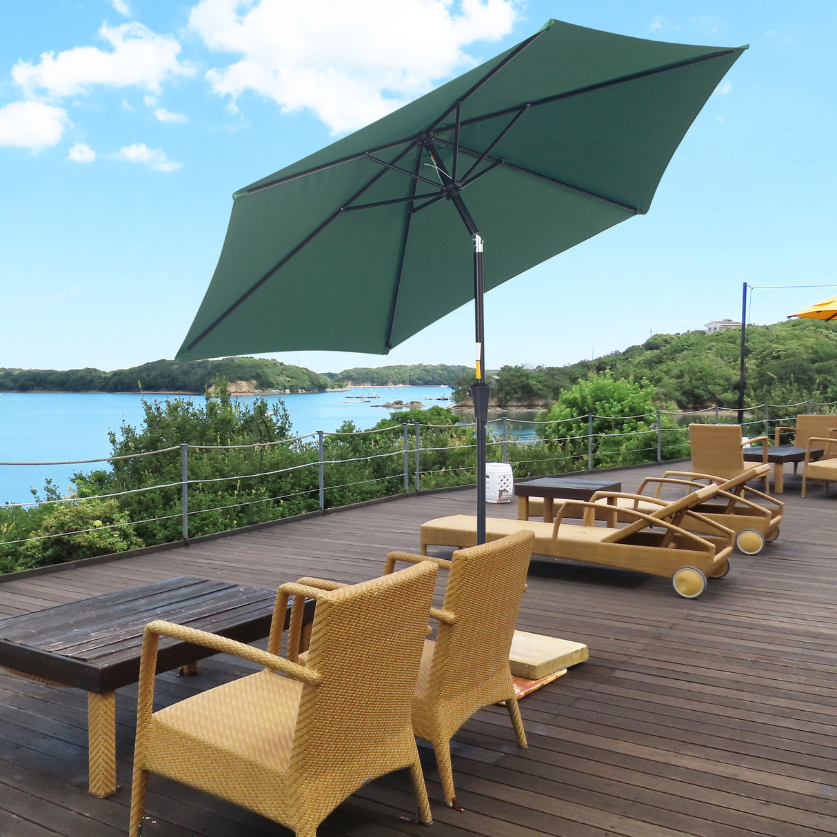 easycomfort easycomfort ombrellone da giardino inclinabile spiaggia alluminio e poliestere 2.72.35m verde scuro ean 8054111845915