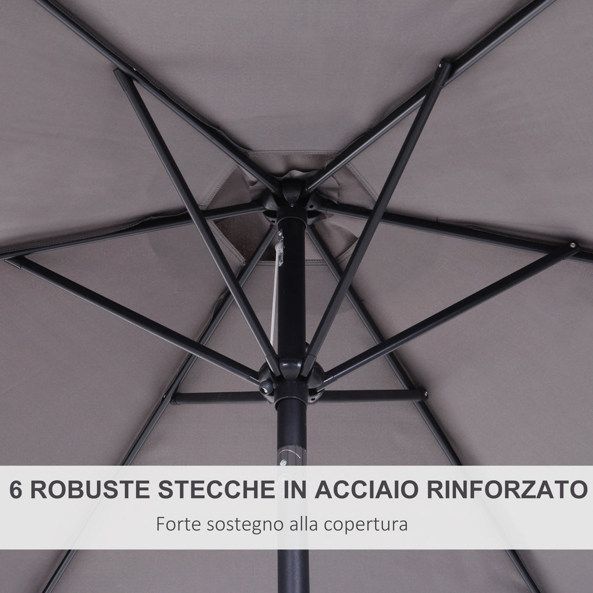 easycomfort easycomfort ombrellone da giardino 2 7x2 4 m inclinabile con manovella in alluminio e poliestere grigio e nero