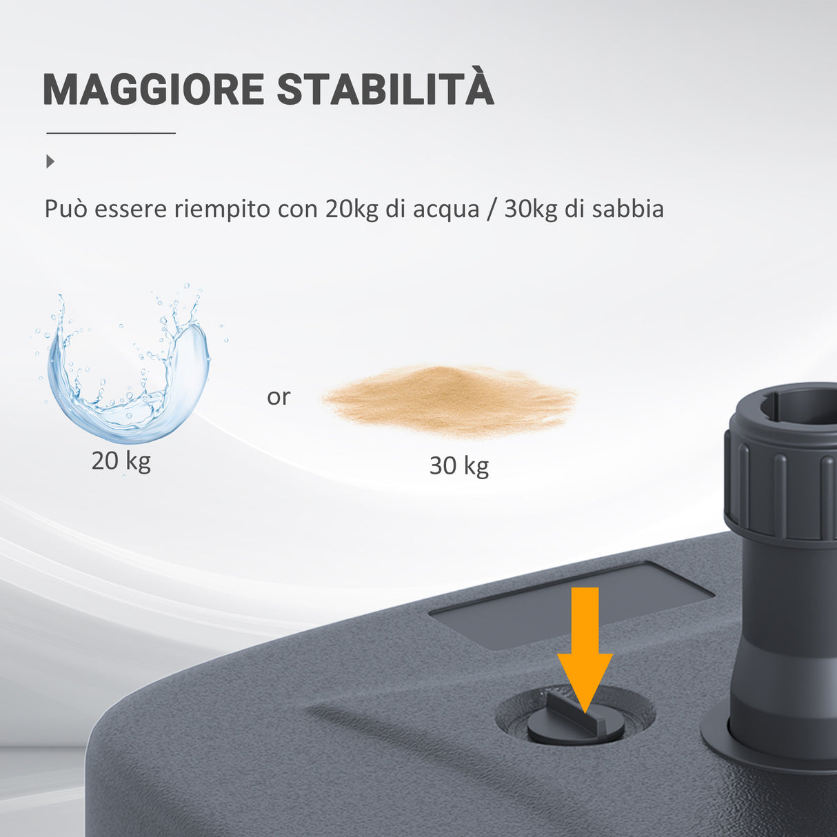 easycomfort easycomfort base per ombrellone riempibile con acqua e sabbia hdpe nero 46x45x26 cm ean 8054111842495