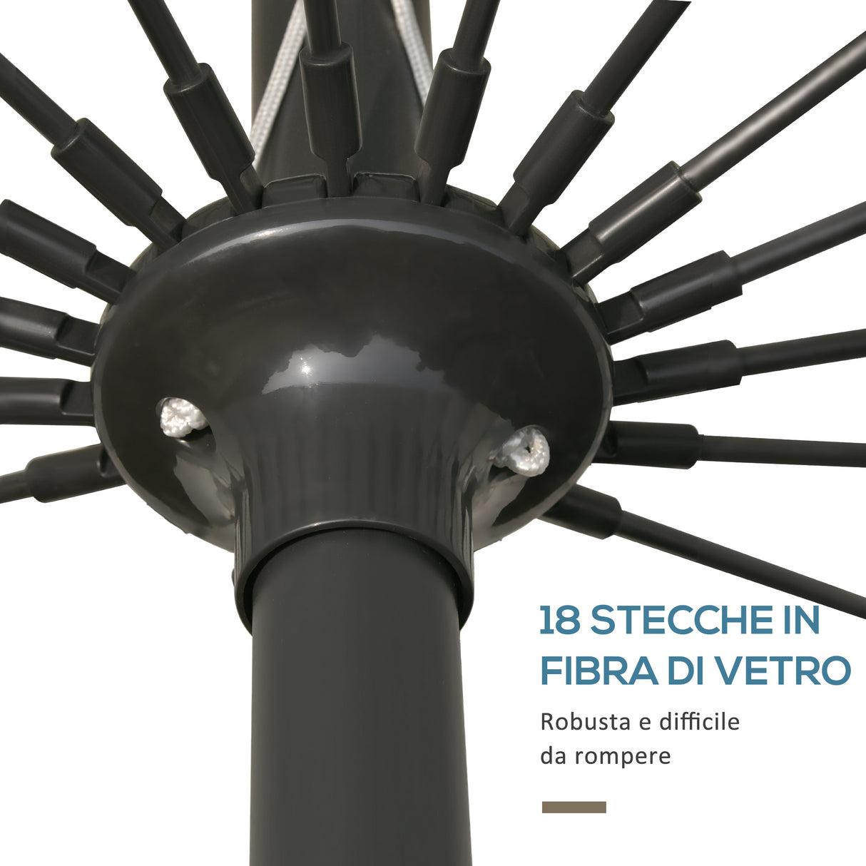 easycomfort easycomfort ombrellone da giardino e terrazza 2 5x2 5 m con manovella 18 stecche e testa inclinabile grigio scuro