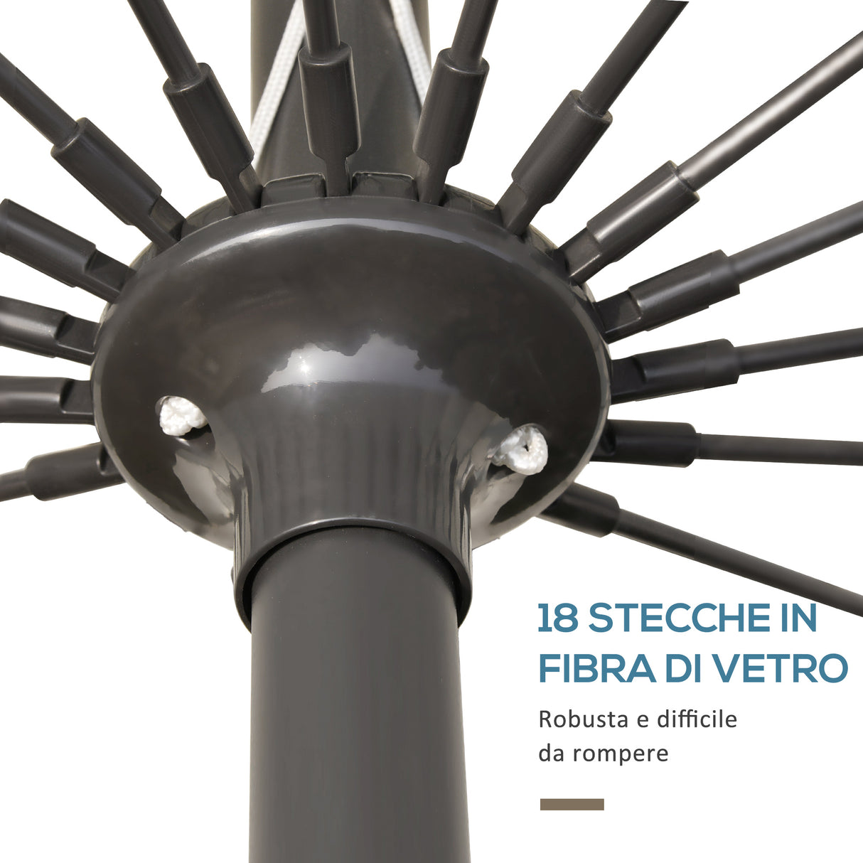 easycomfort easycomfort ombrellone da giardino inclinabile e con manovella 255cm bianco crema