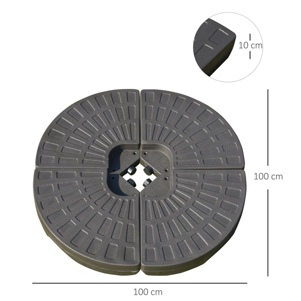 easycomfort easycomfort set 4 pzi basamento ombrellone decentrato da giardino con base a croce ean 8054144136851